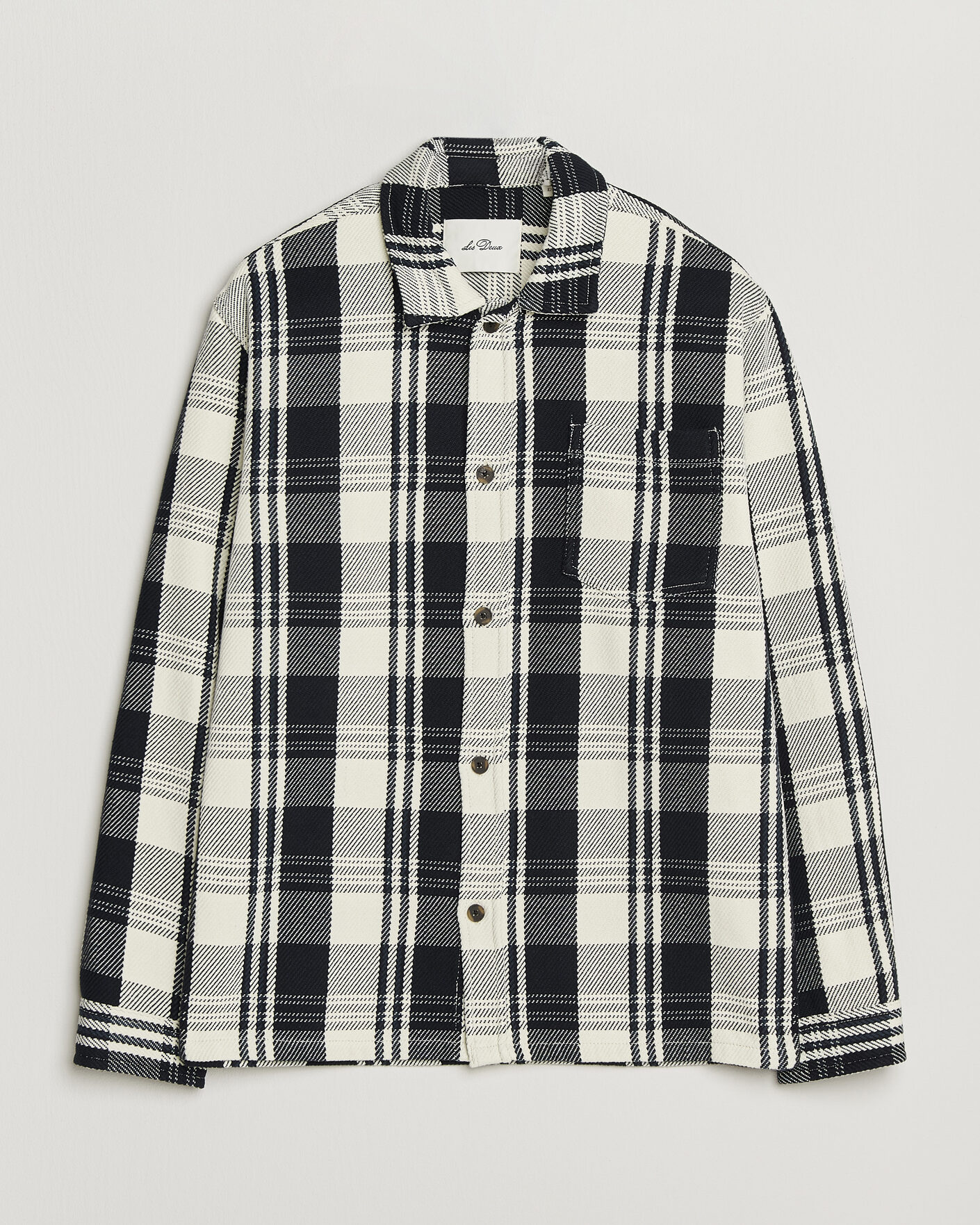 Uomini | Camicie | LES DEUX | Structured Check Overshirt Dark Navy