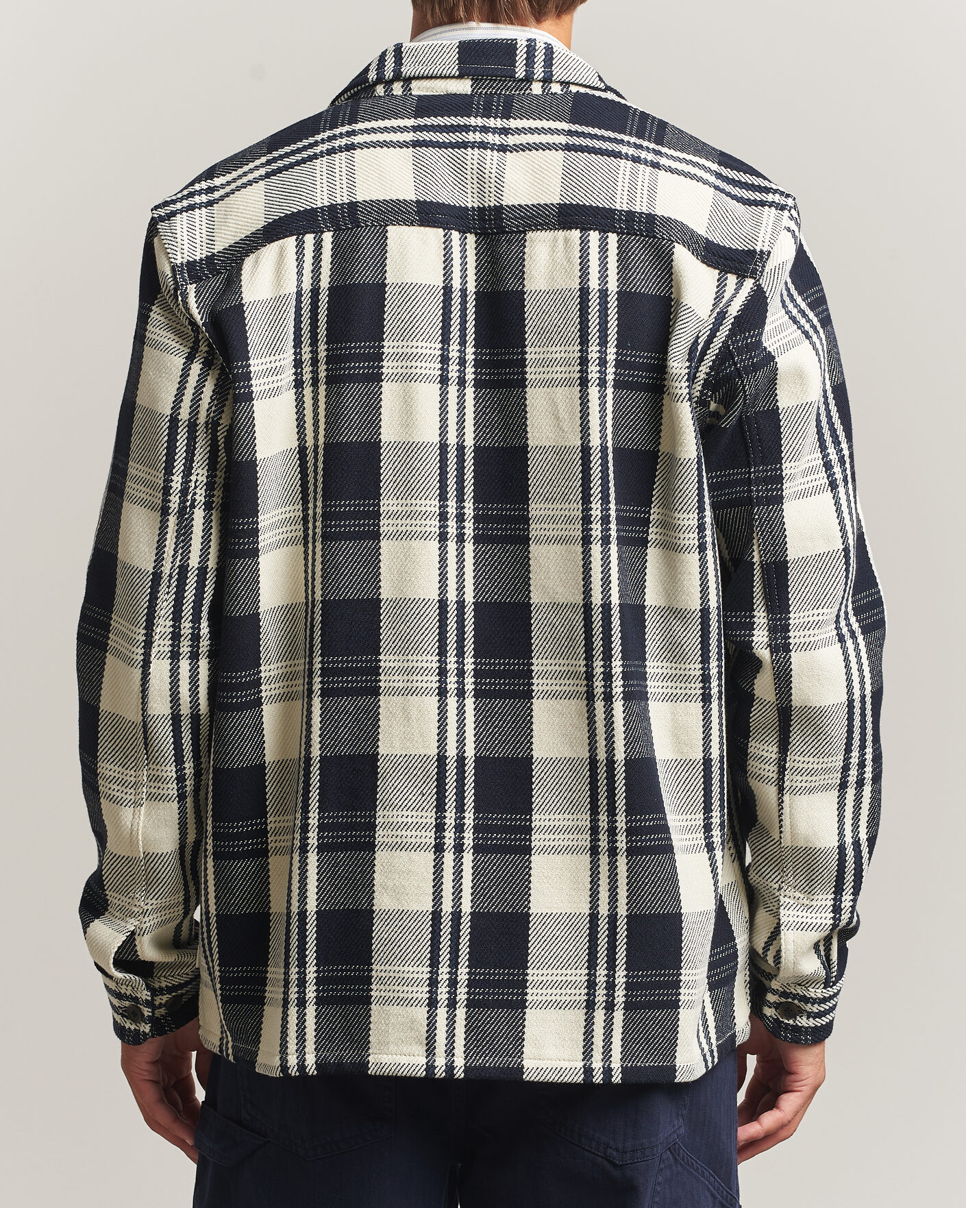Uomini | Camicie | LES DEUX | Structured Check Overshirt Dark Navy