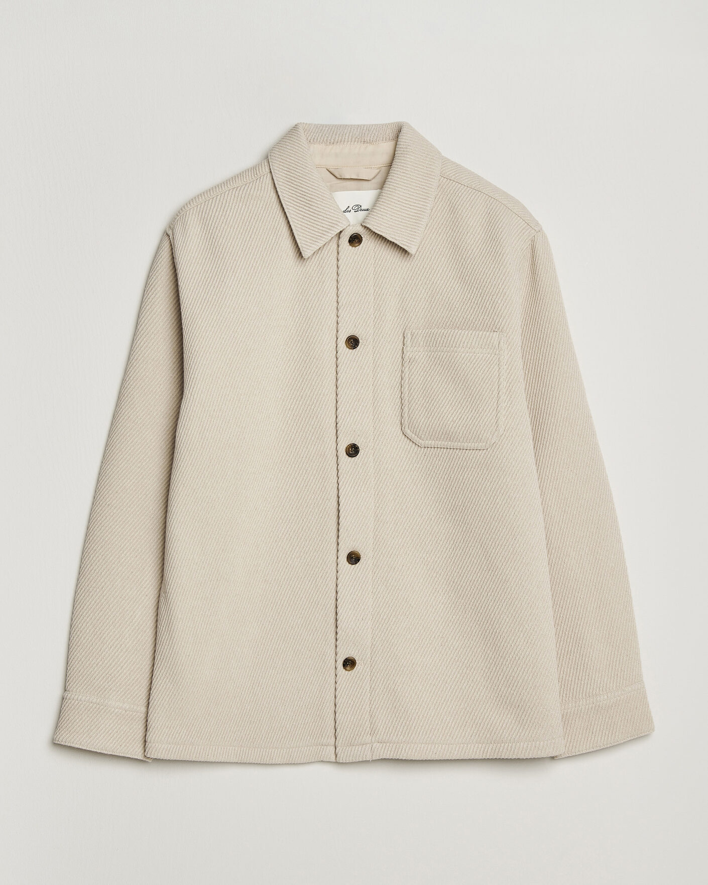Uomini | Camicie | LES DEUX | Twill Wool Overshirt Ivory