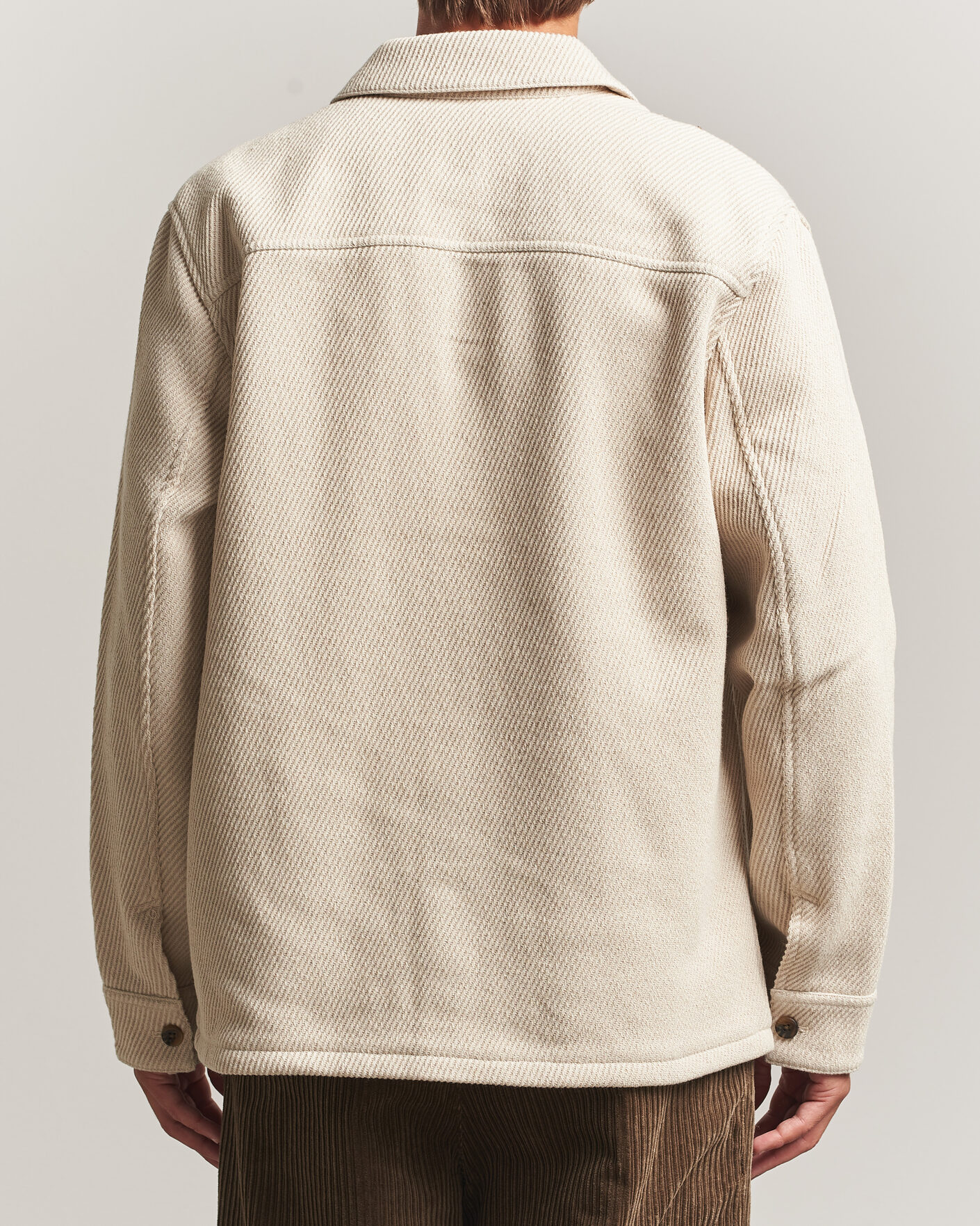 Uomini | Camicie | LES DEUX | Twill Wool Overshirt Ivory