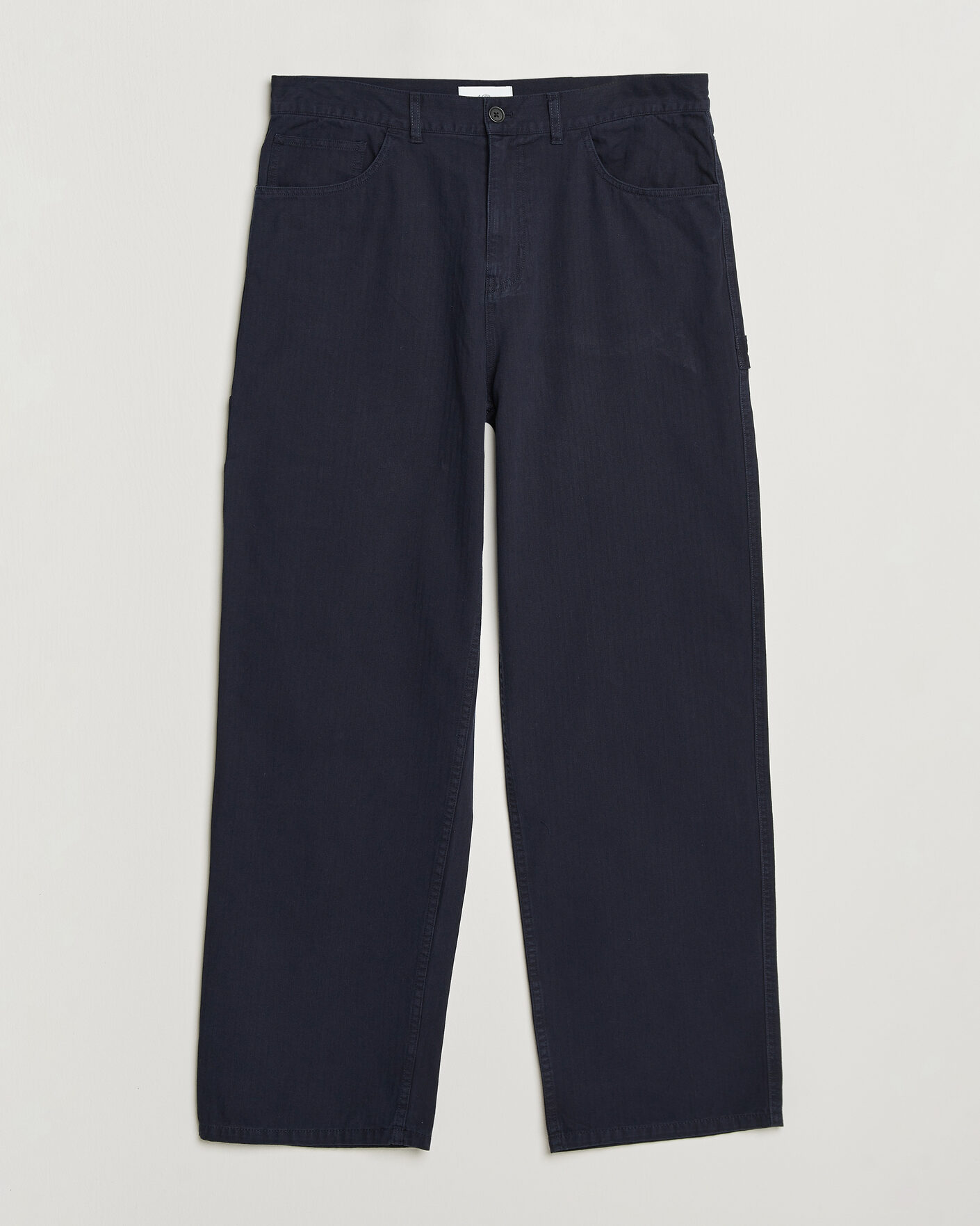 Uomini | Pantaloni | LES DEUX | Roi Carpenter Herringbone Pants Dark Navy