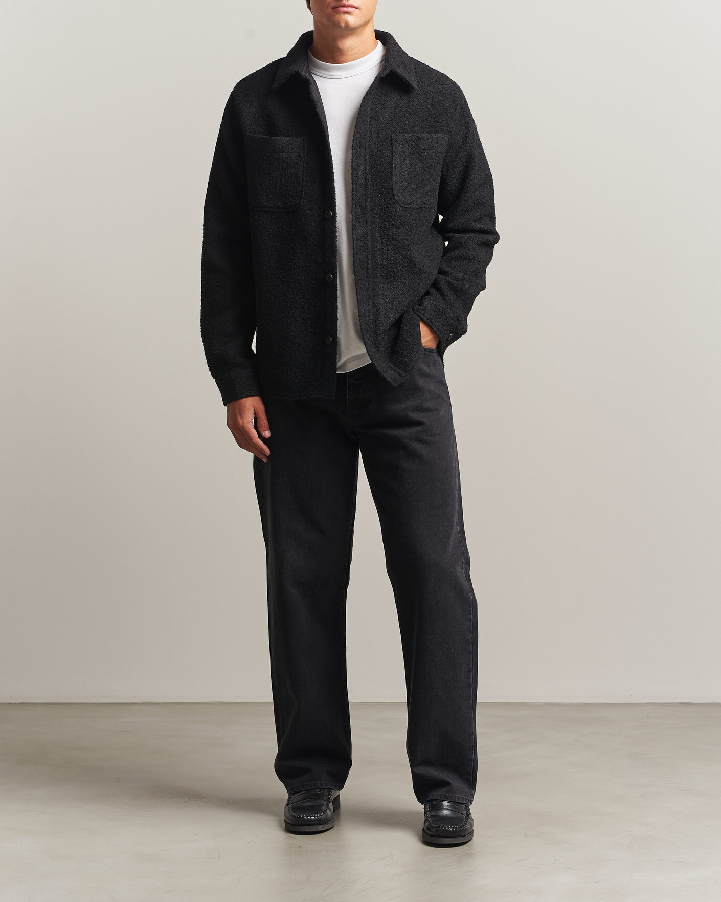 Uomini | Camicie | LES DEUX | Boucle Overshirt Black