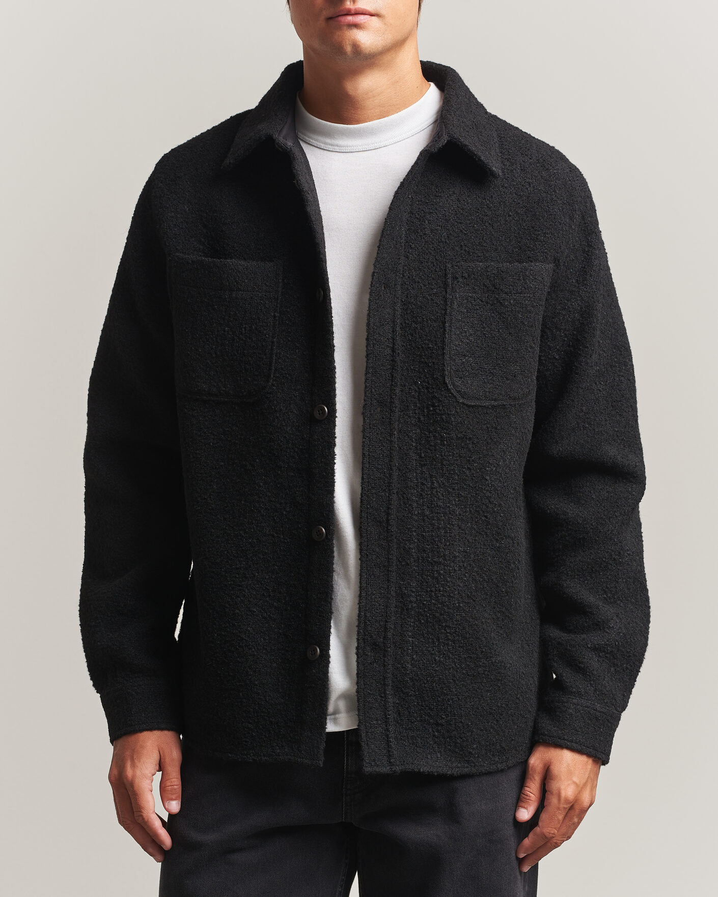 Uomini | Camicie | LES DEUX | Boucle Overshirt Black