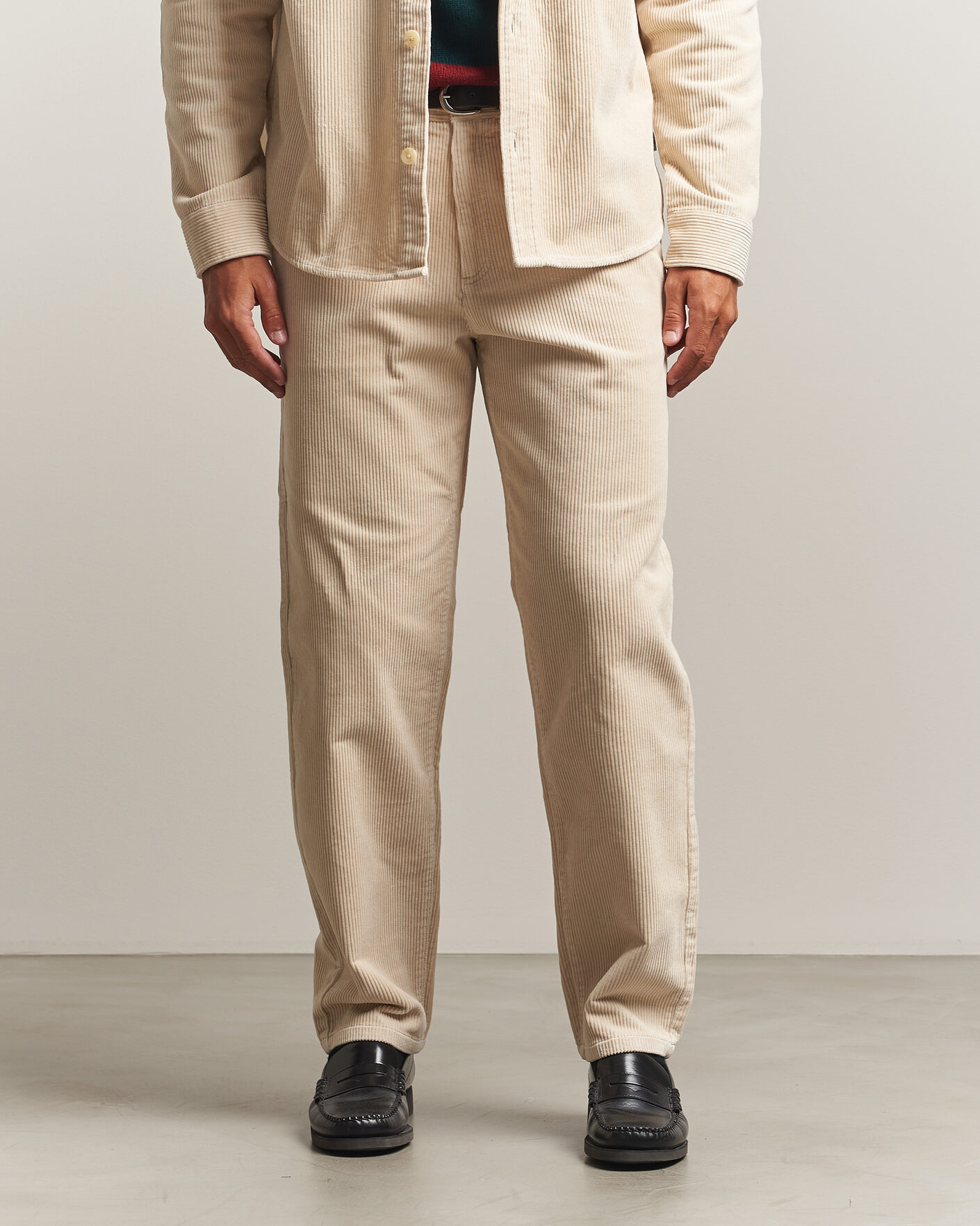 Uomini | Pantaloni | LES DEUX | Corduroy Tapered Pants Ivory