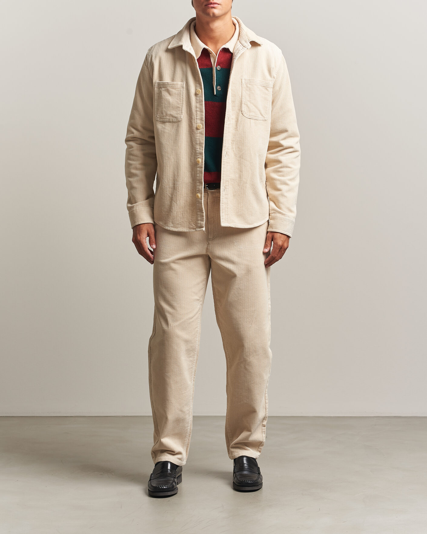Uomini | Camicie | LES DEUX | Corduroy Overshirt Ivory