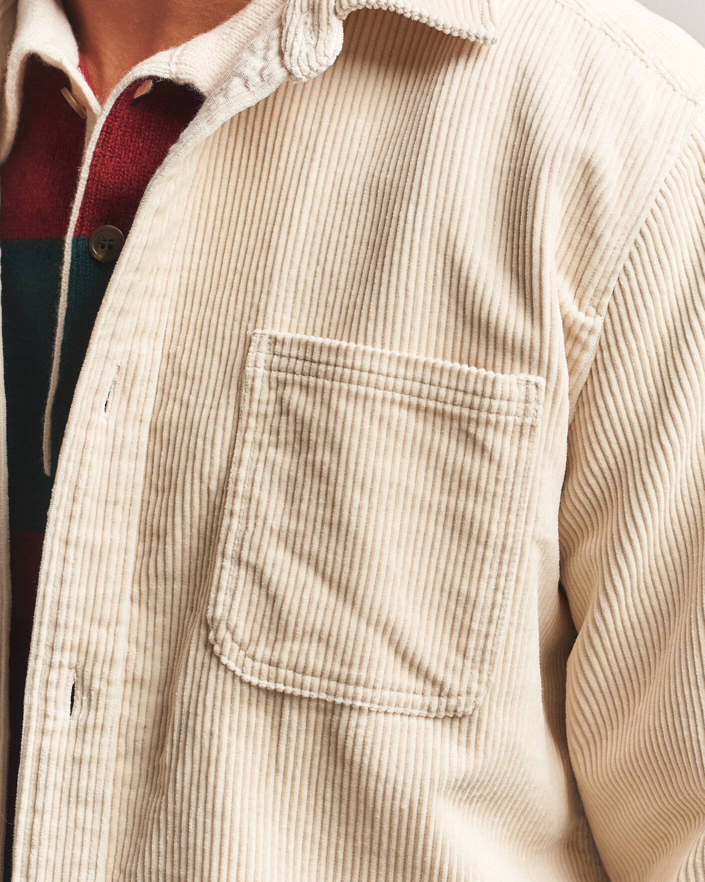 Uomini | Camicie | LES DEUX | Corduroy Overshirt Ivory