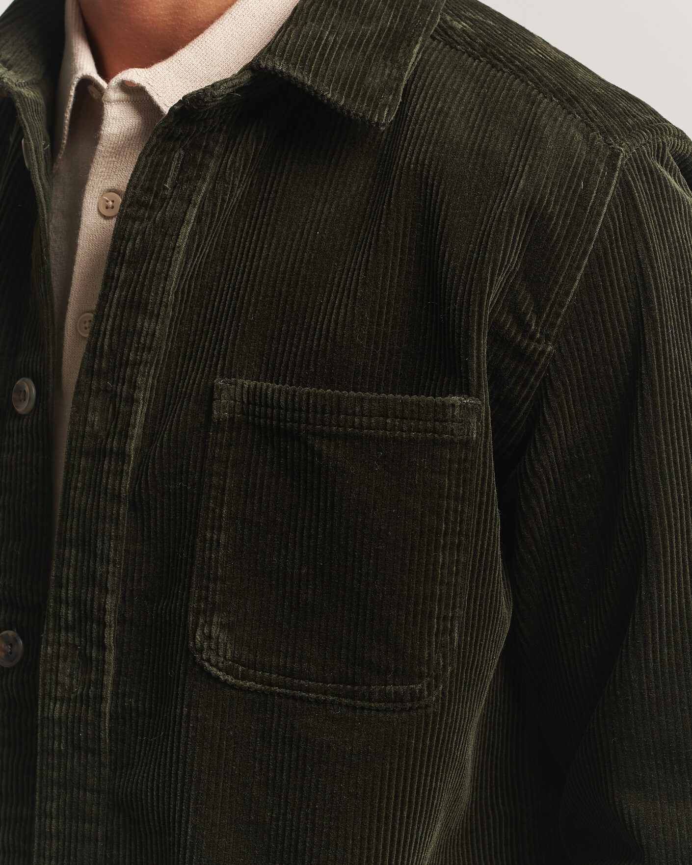 Uomini | Camicie | LES DEUX | Corduroy Overshirt Rosin Green