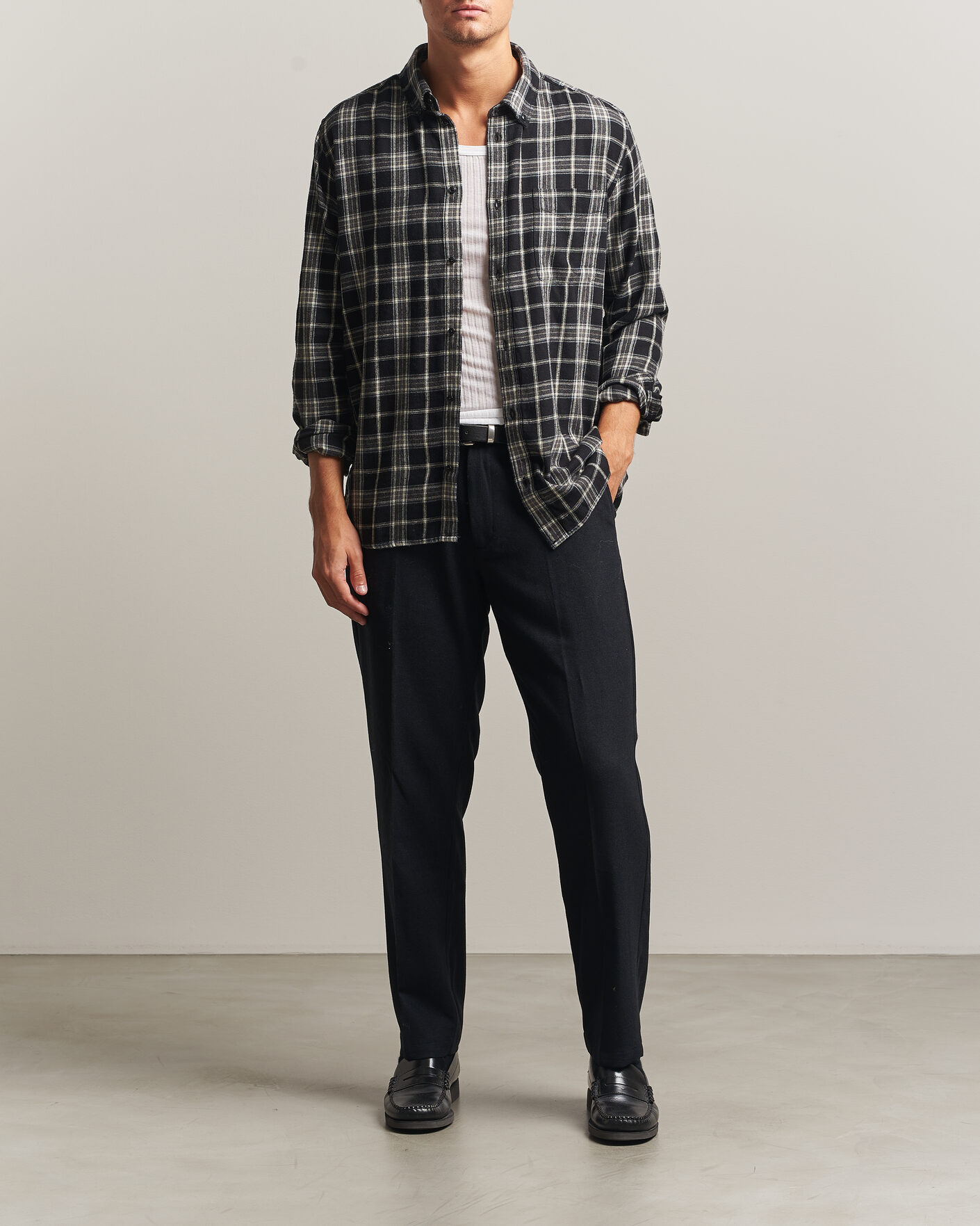 Uomini | Camicie | LES DEUX | Vintage Check Shirt Black