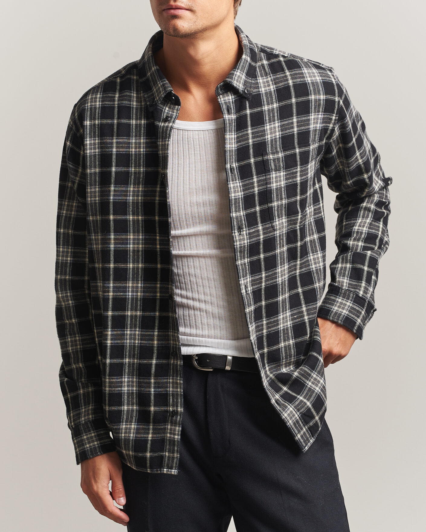 Uomini | Camicie | LES DEUX | Vintage Check Shirt Black