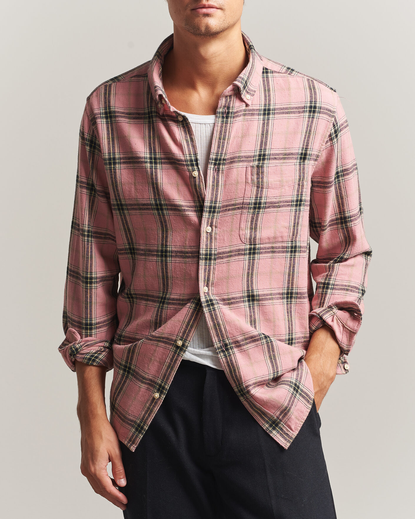 Uomini | Camicie | LES DEUX | Vintage Check Shirt India Ink