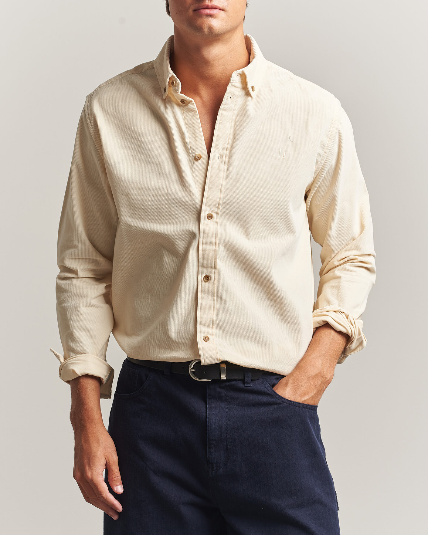 Uomini | Camicie | LES DEUX | Pinwale Corduroy Shirt Ivory