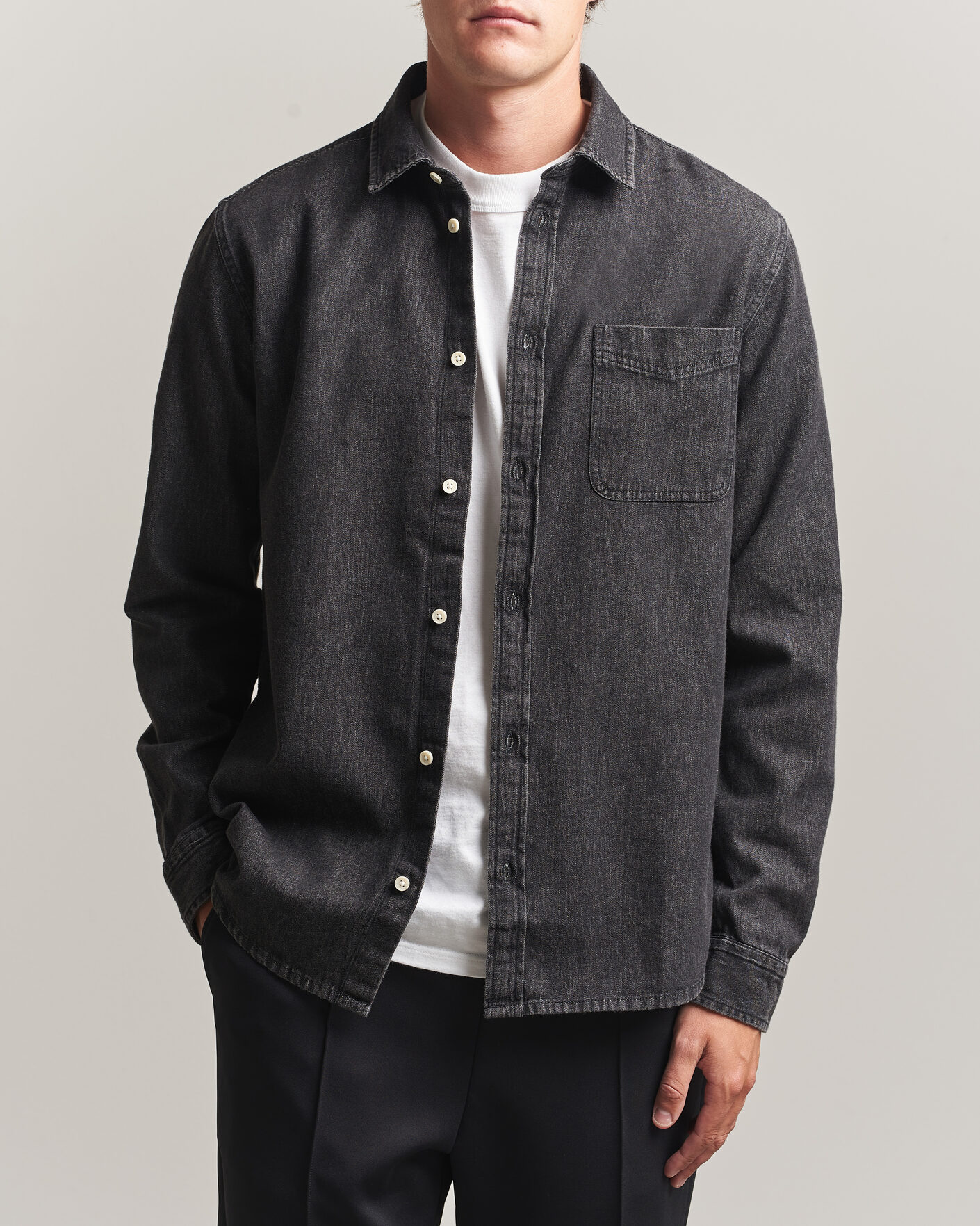 Uomini | Camicie | LES DEUX | Denim Shirt Black Wash