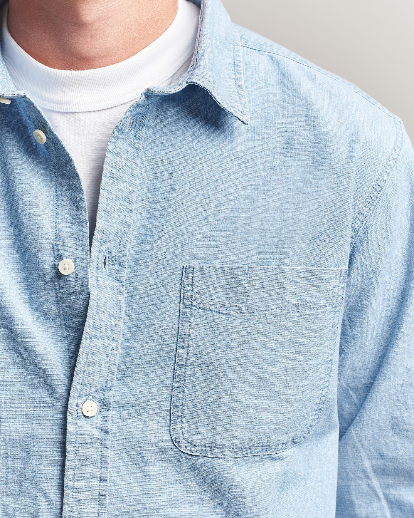 Uomini | Camicie | LES DEUX | Chambray Shirt Light Blue Wash