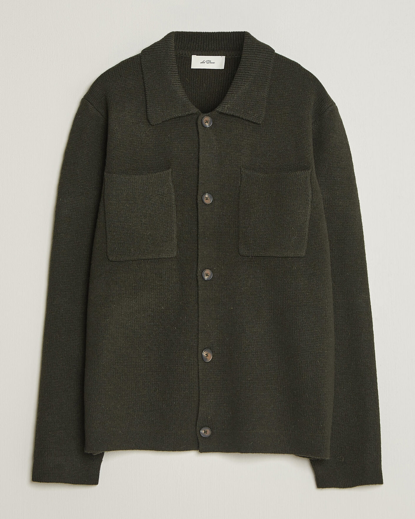 Uomini | Maglieria | LES DEUX | Milano Knit Overshirt Rosin Green