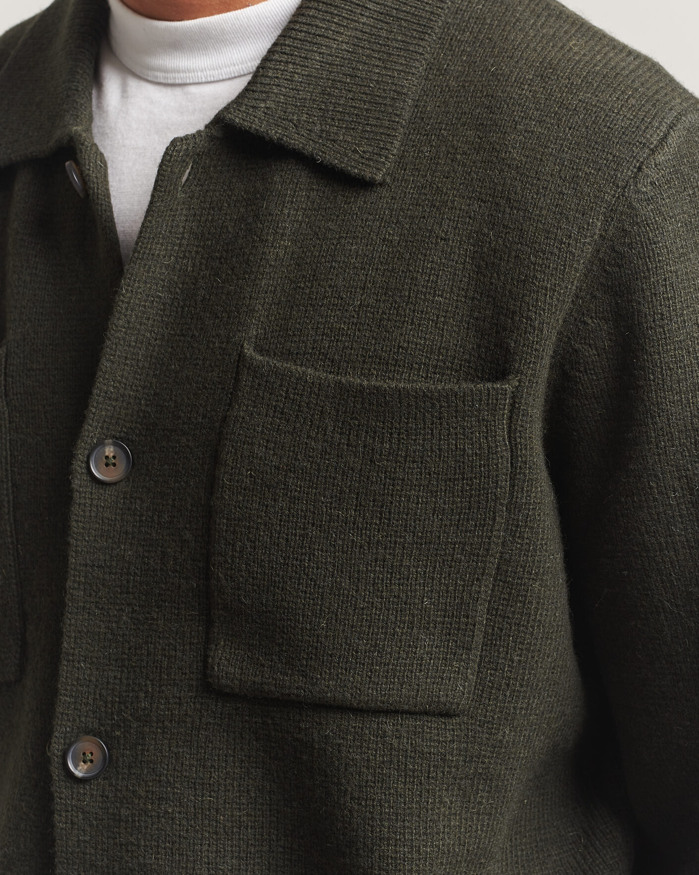 Uomini | Maglieria | LES DEUX | Milano Knit Overshirt Rosin Green
