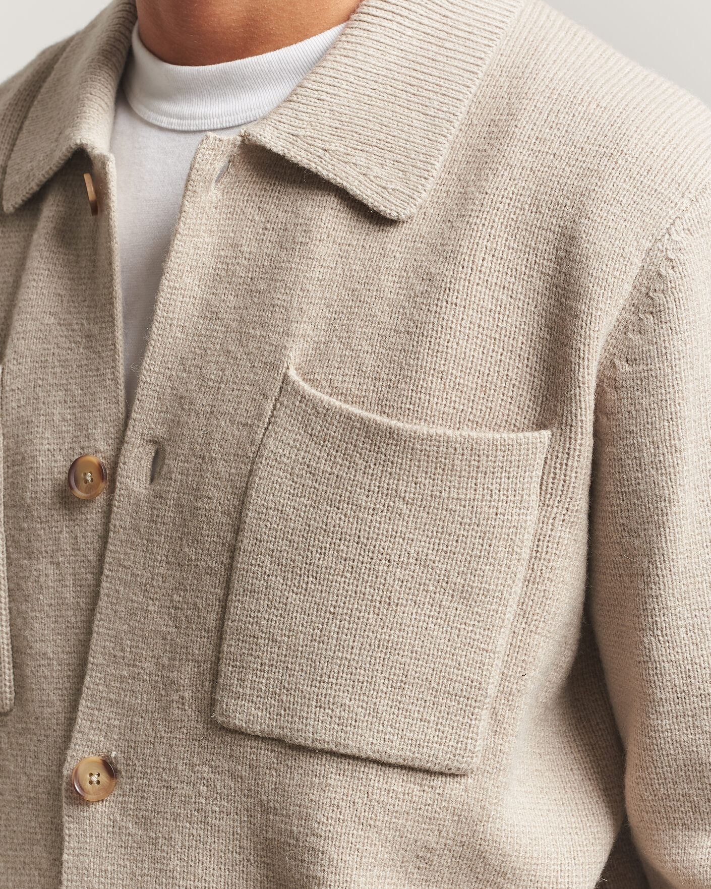 Uomini | Maglieria | LES DEUX | Milano Knit Overshirt Light Sand