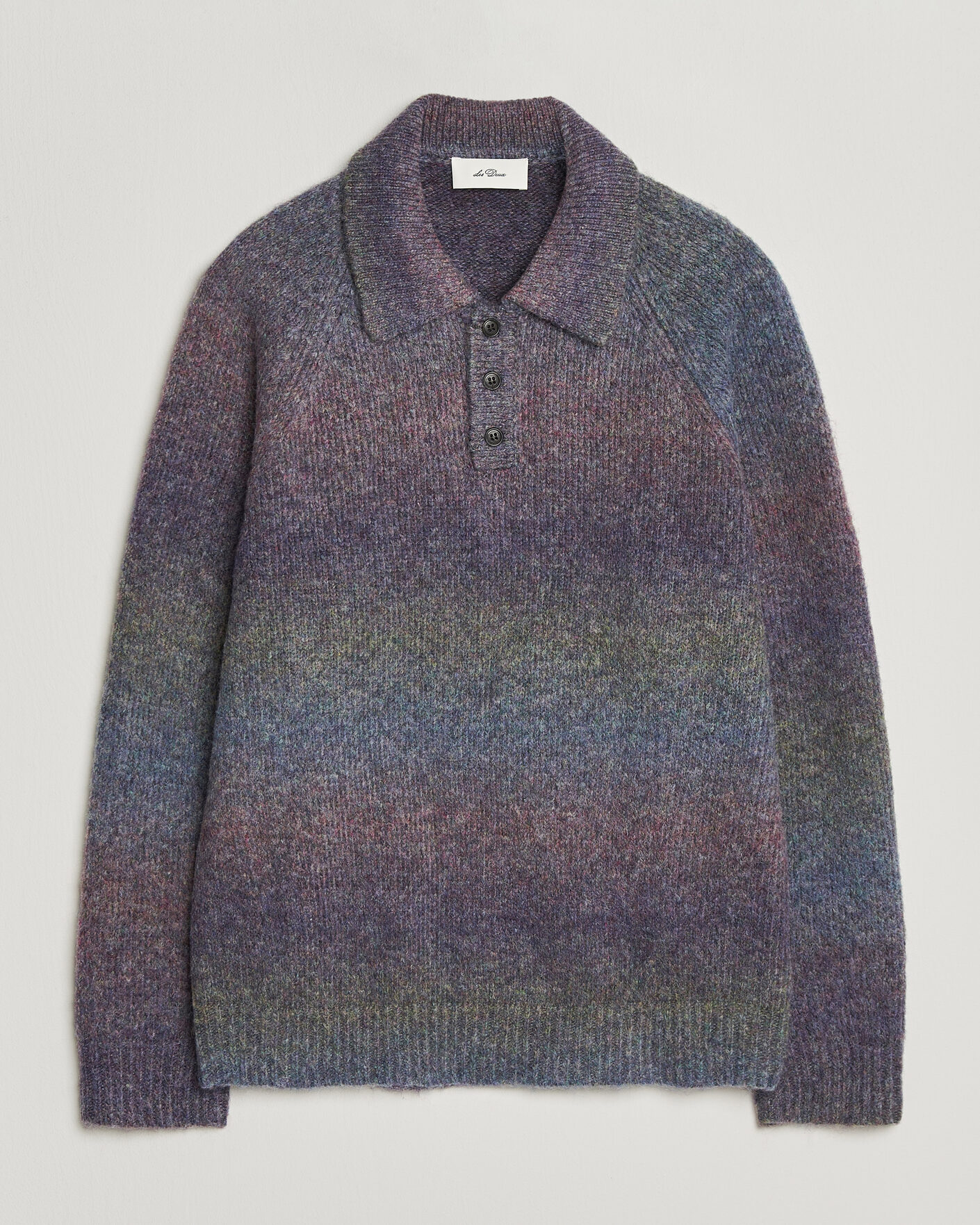 Uomini | Maglieria | LES DEUX | Gradient Knitted Polo Spiced Plum