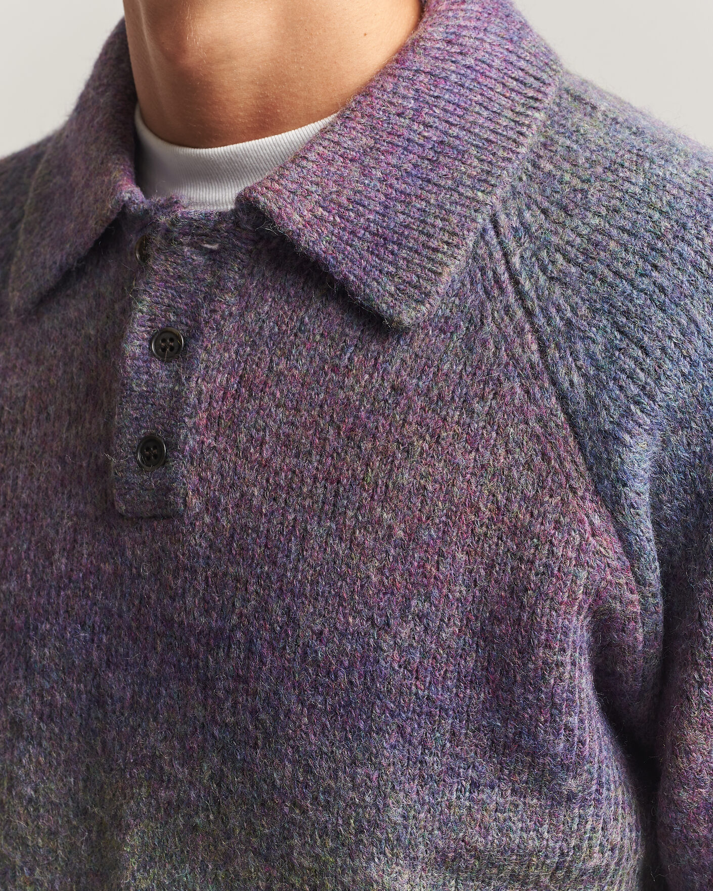 Uomini | Maglieria | LES DEUX | Gradient Knitted Polo Spiced Plum