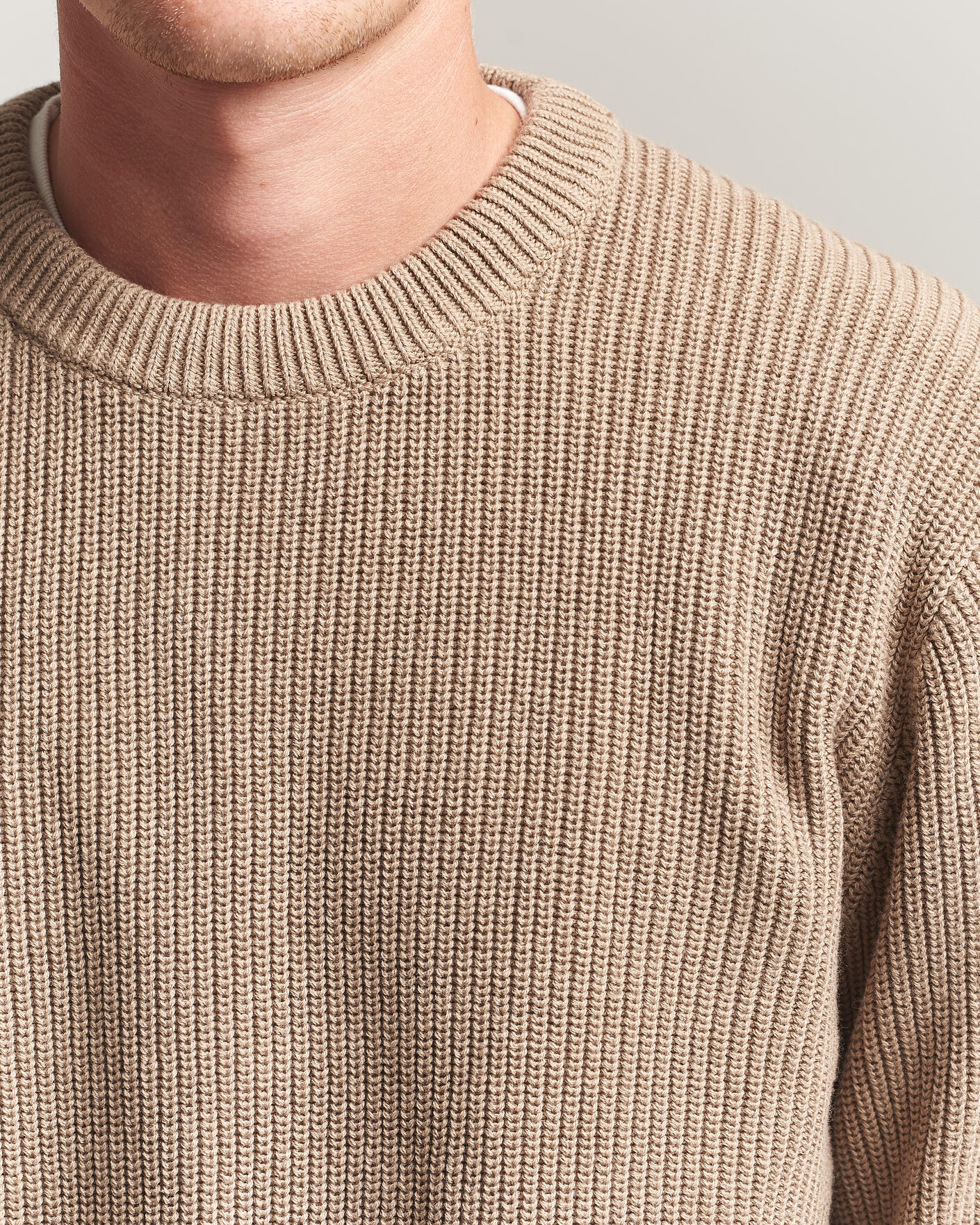 Uomini | Maglieria | LES DEUX | Rib Crewneck Knit Dark Sand