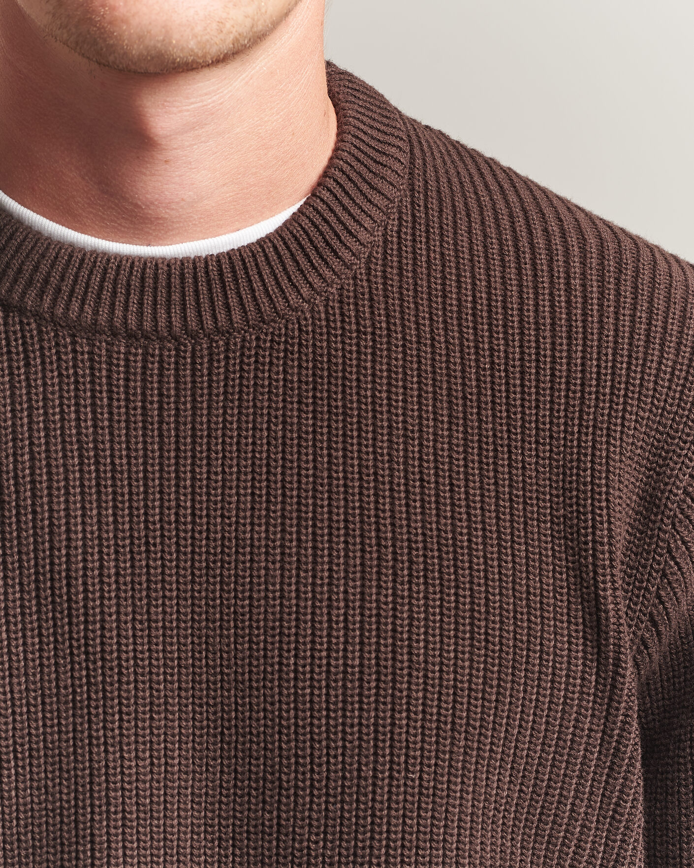 Uomini | Maglieria | LES DEUX | Rib Crewneck Knit Molé Brown