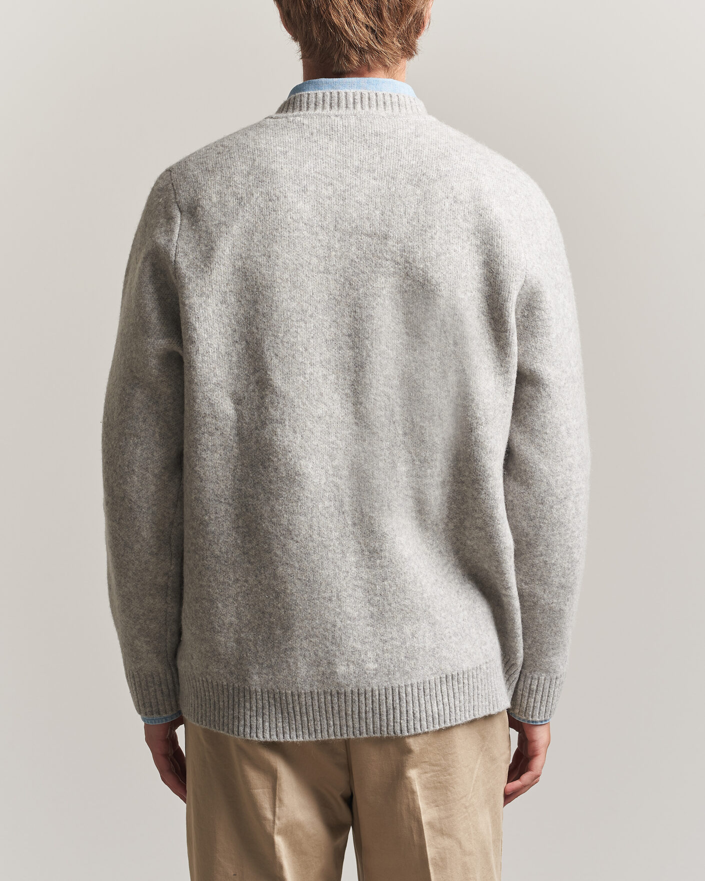 Uomini | Maglieria | LES DEUX | Melange V-Neck Knit Grey Melange