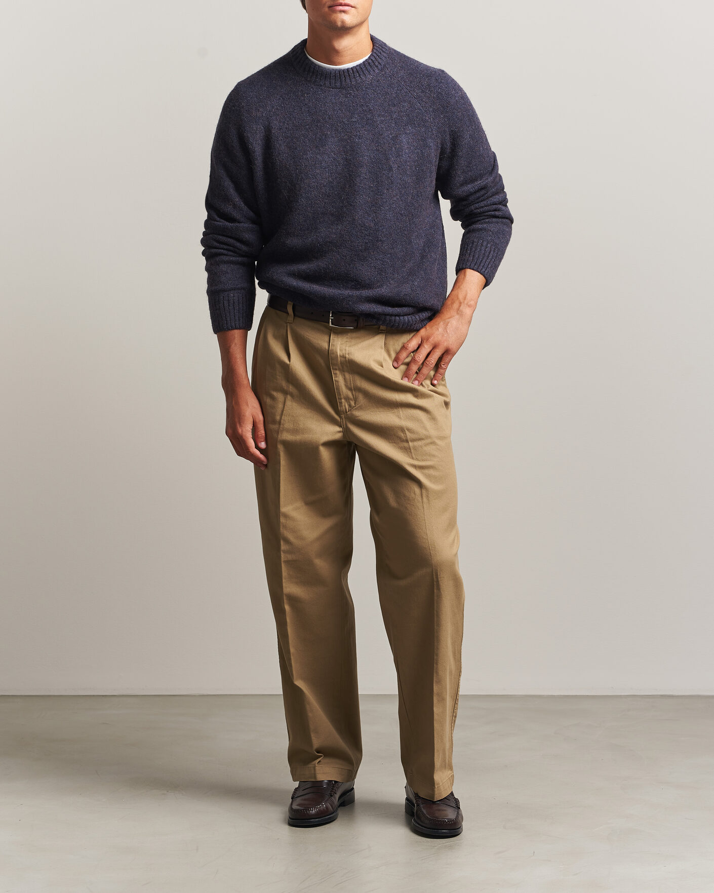Uomini | Maglieria | LES DEUX | Soft Roundneck Knit Dark Navy