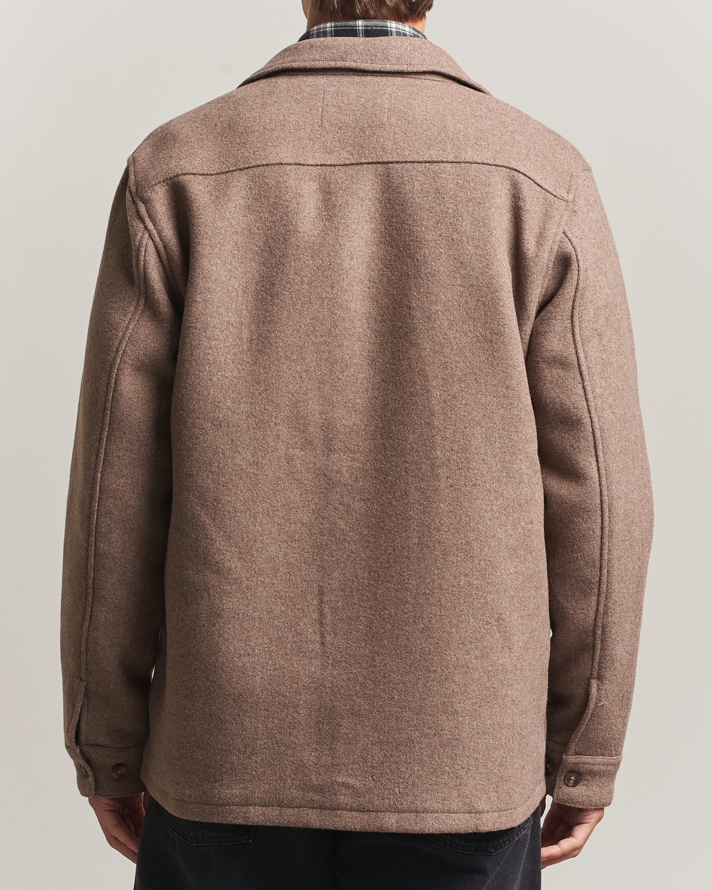 Uomini | Camicie | LES DEUX | Wool Overshirt Dark Sand Melange