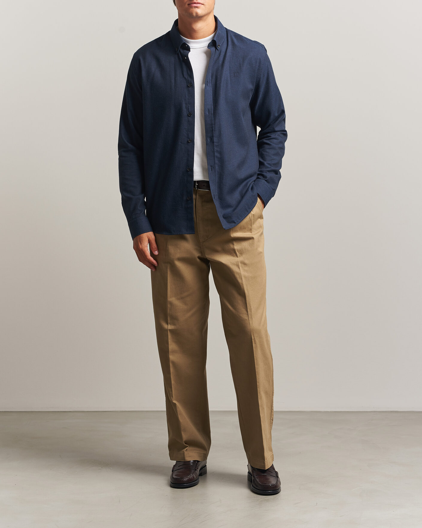Uomini | Camicie | LES DEUX | Soft Flannel Shirt Dark Navy