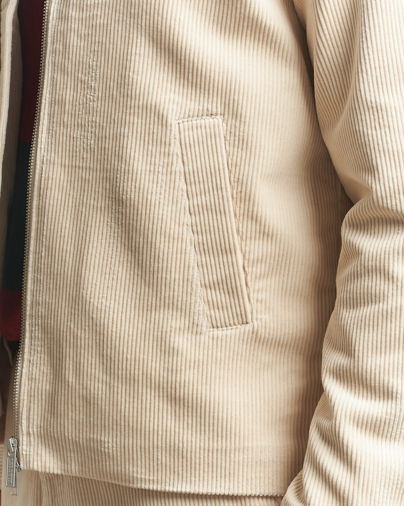 Uomini | Giacche | LES DEUX | Corduroy Zipper Coach Jacket Ivory