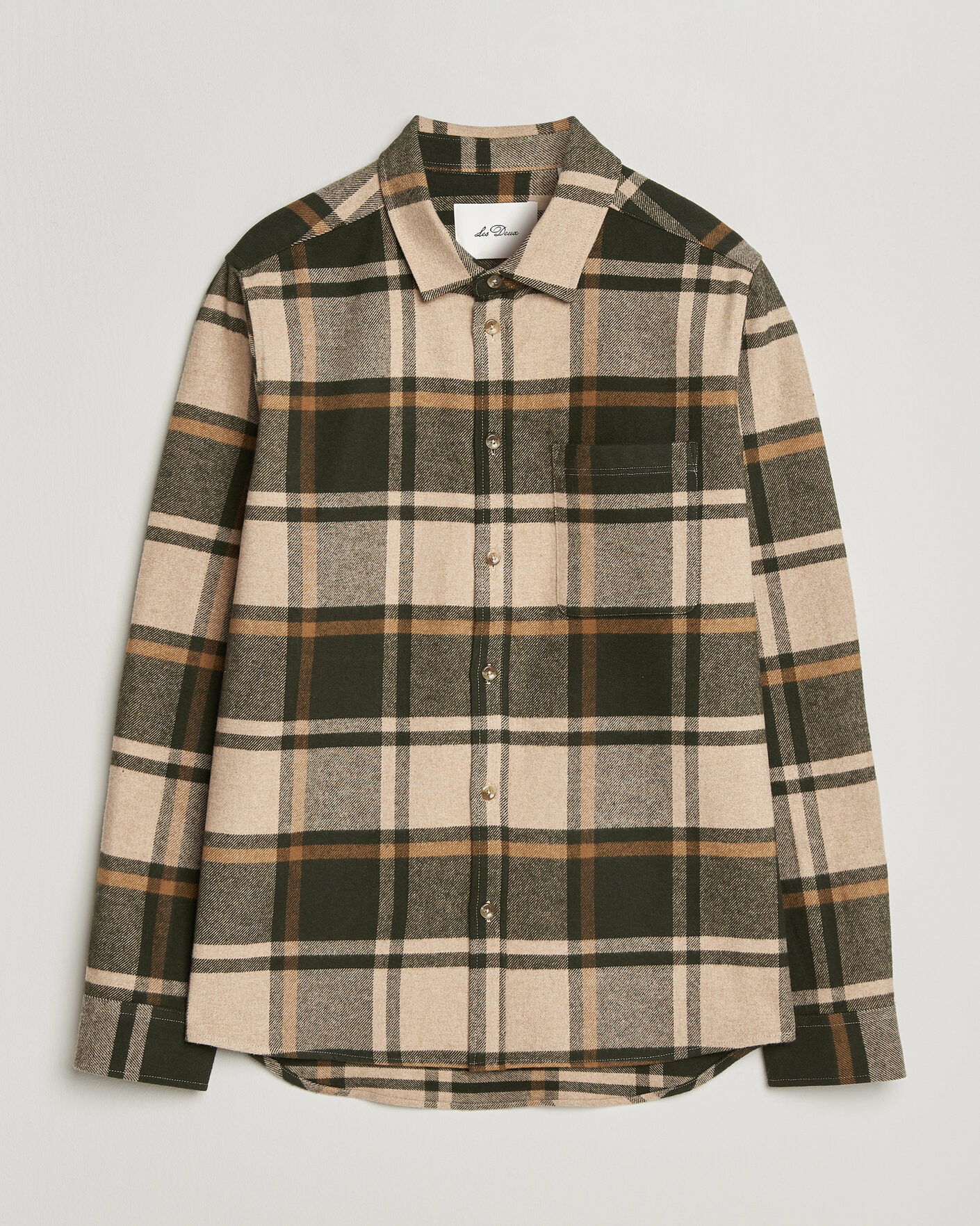 Uomini | Camicie | LES DEUX | Check Flannel Shirt Rosin Green