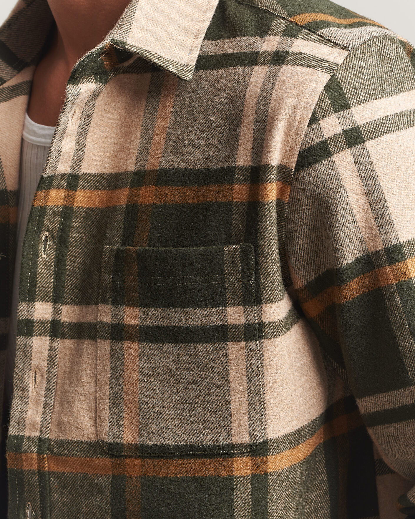 Uomini | Camicie | LES DEUX | Check Flannel Shirt Rosin Green