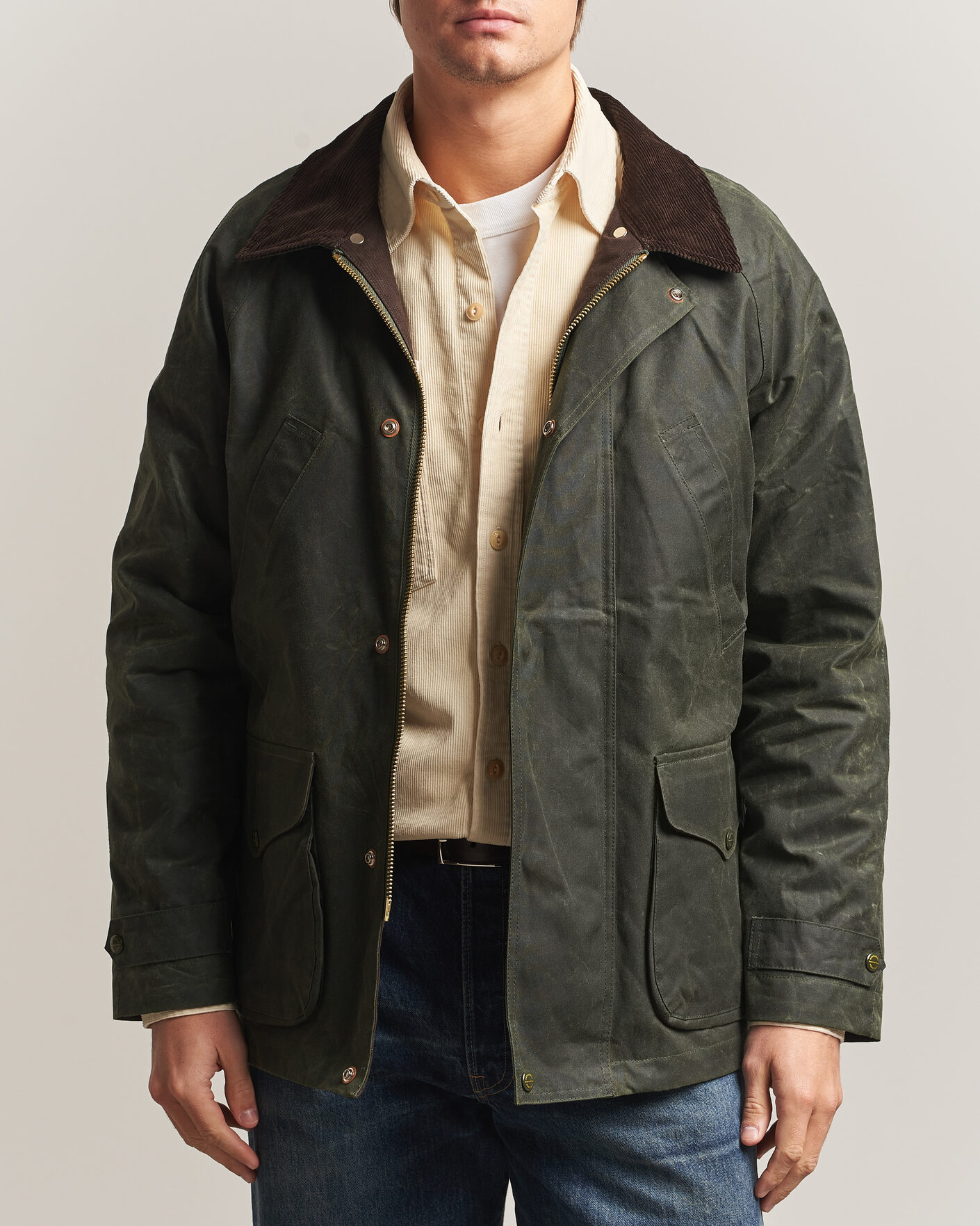 Uomini | Giacche | Manifattura Ceccarelli | Rain Caban Wax Cloth Dark Green