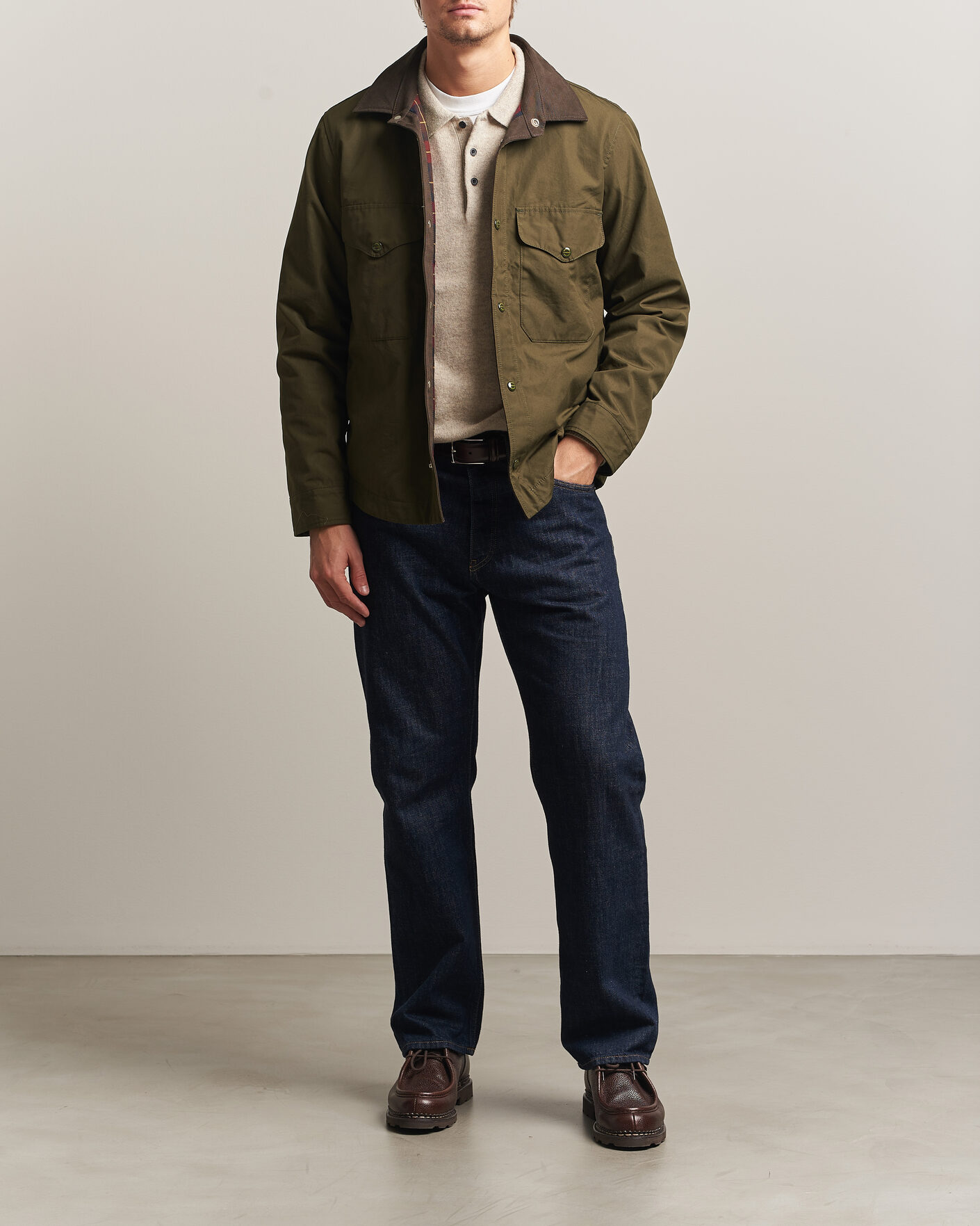 Uomini | Giacche | Manifattura Ceccarelli | Double Pocket Shirt Jacket Military Green