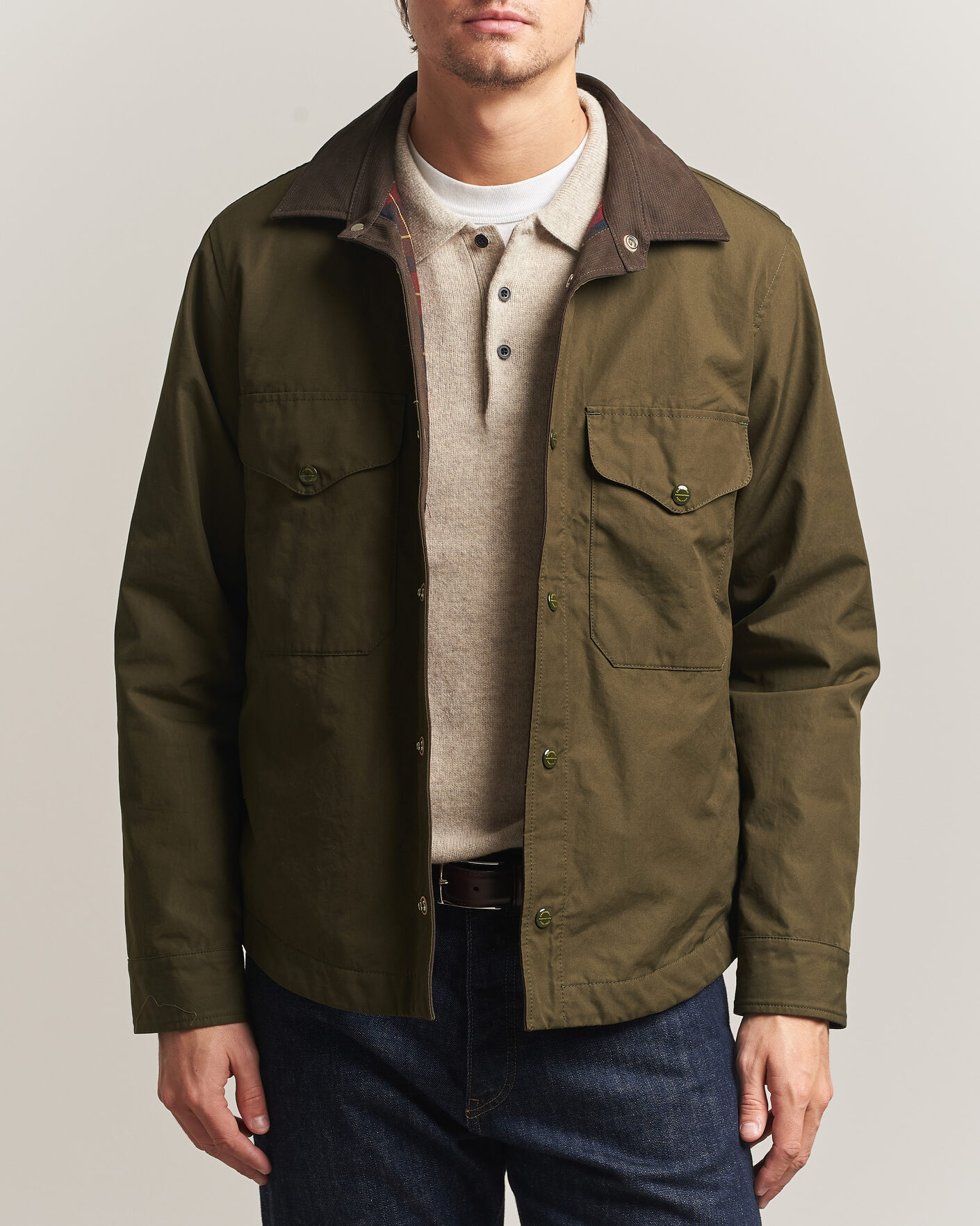 Uomini | Giacche | Manifattura Ceccarelli | Double Pocket Shirt Jacket Military Green