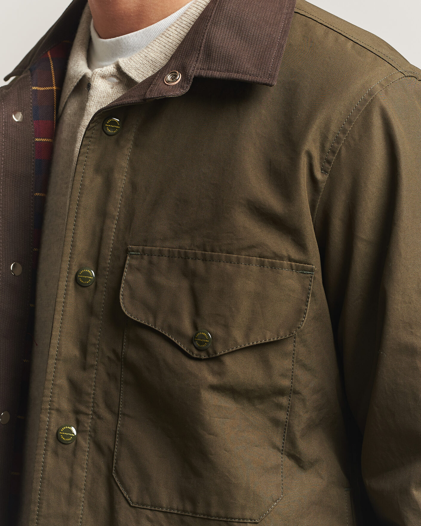 Uomini | Giacche | Manifattura Ceccarelli | Double Pocket Shirt Jacket Military Green