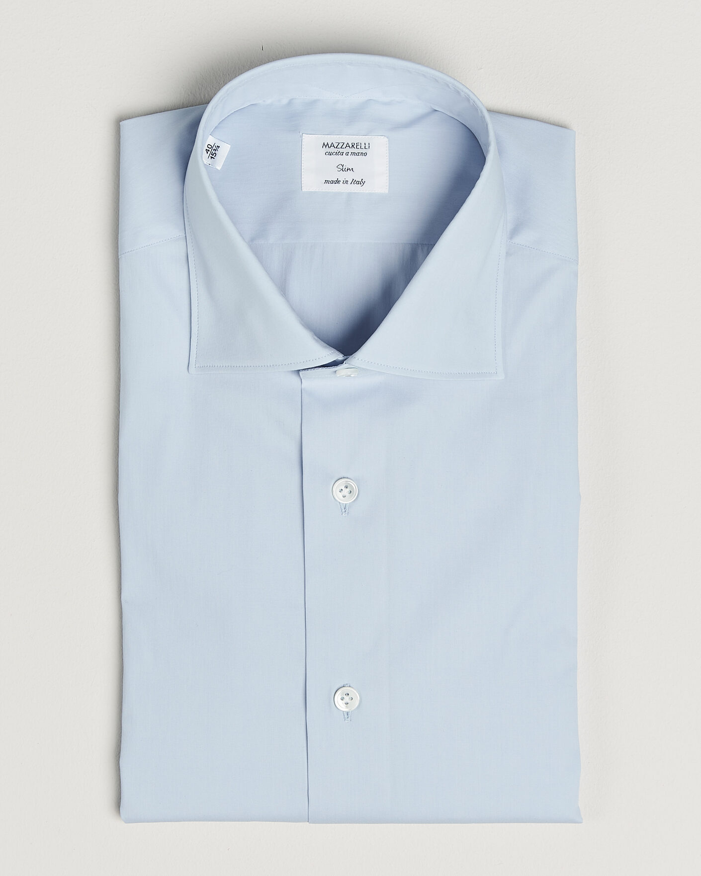 Uomini | Camicie | Mazzarelli | Soft Cotton Popeline Shirt Light Blue
