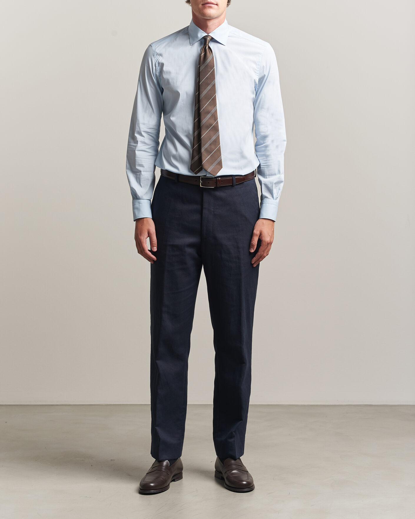 Uomini | Camicie | Mazzarelli | Soft Cotton Popeline Shirt Light Blue
