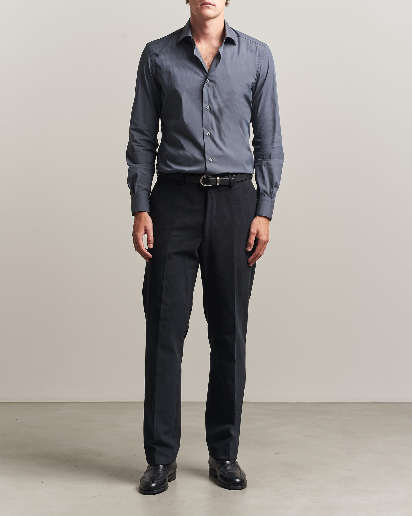 Uomini | Camicie | Mazzarelli | Soft Cotton Popeline Shirt Grey