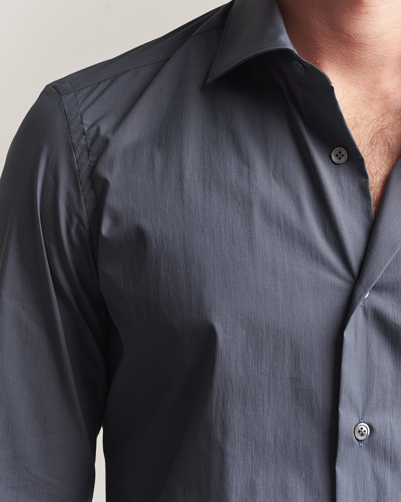 Uomini | Camicie | Mazzarelli | Soft Cotton Popeline Shirt Grey