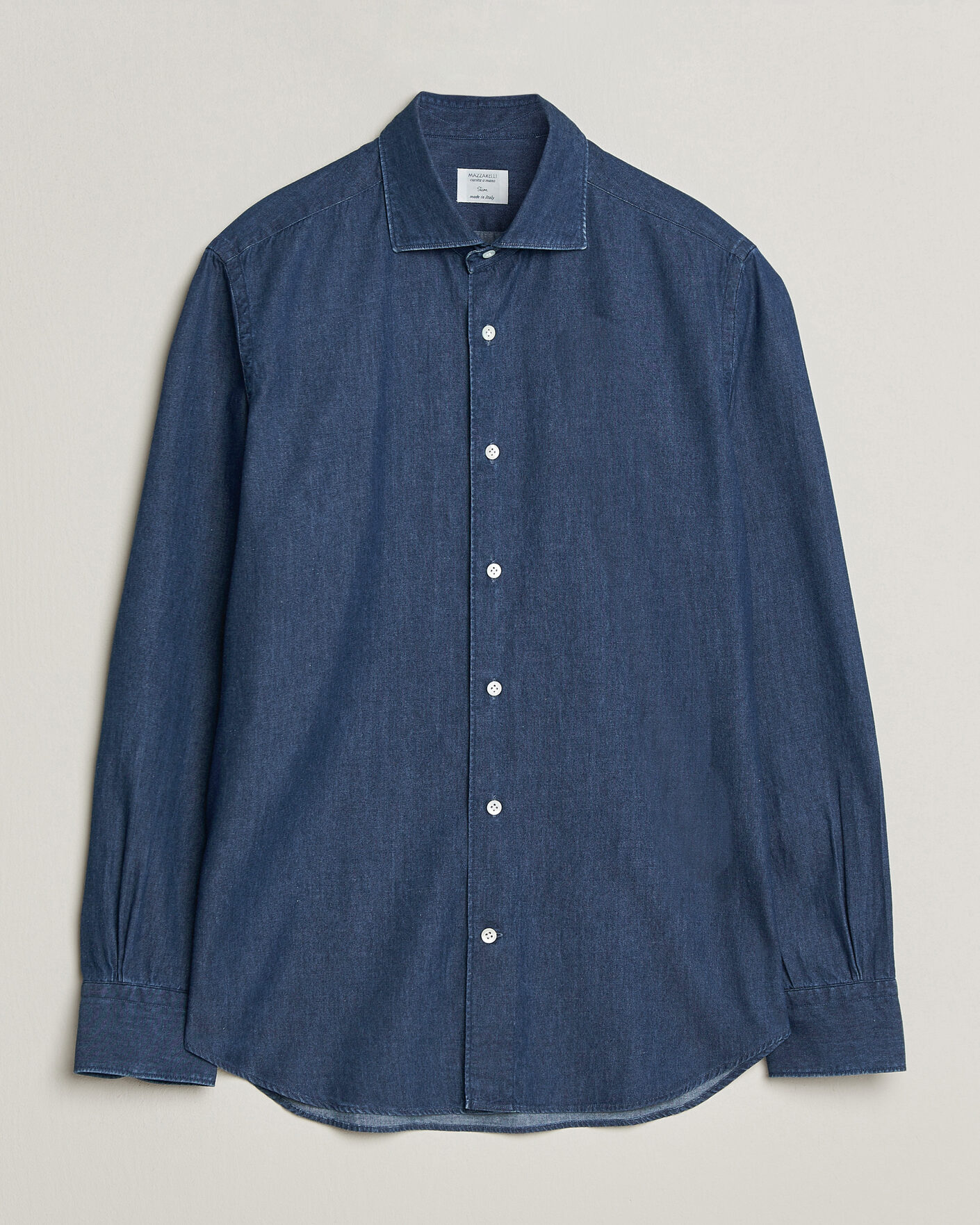 Uomini | Camicie | Mazzarelli | Soft Denim Shirt Blue Wash