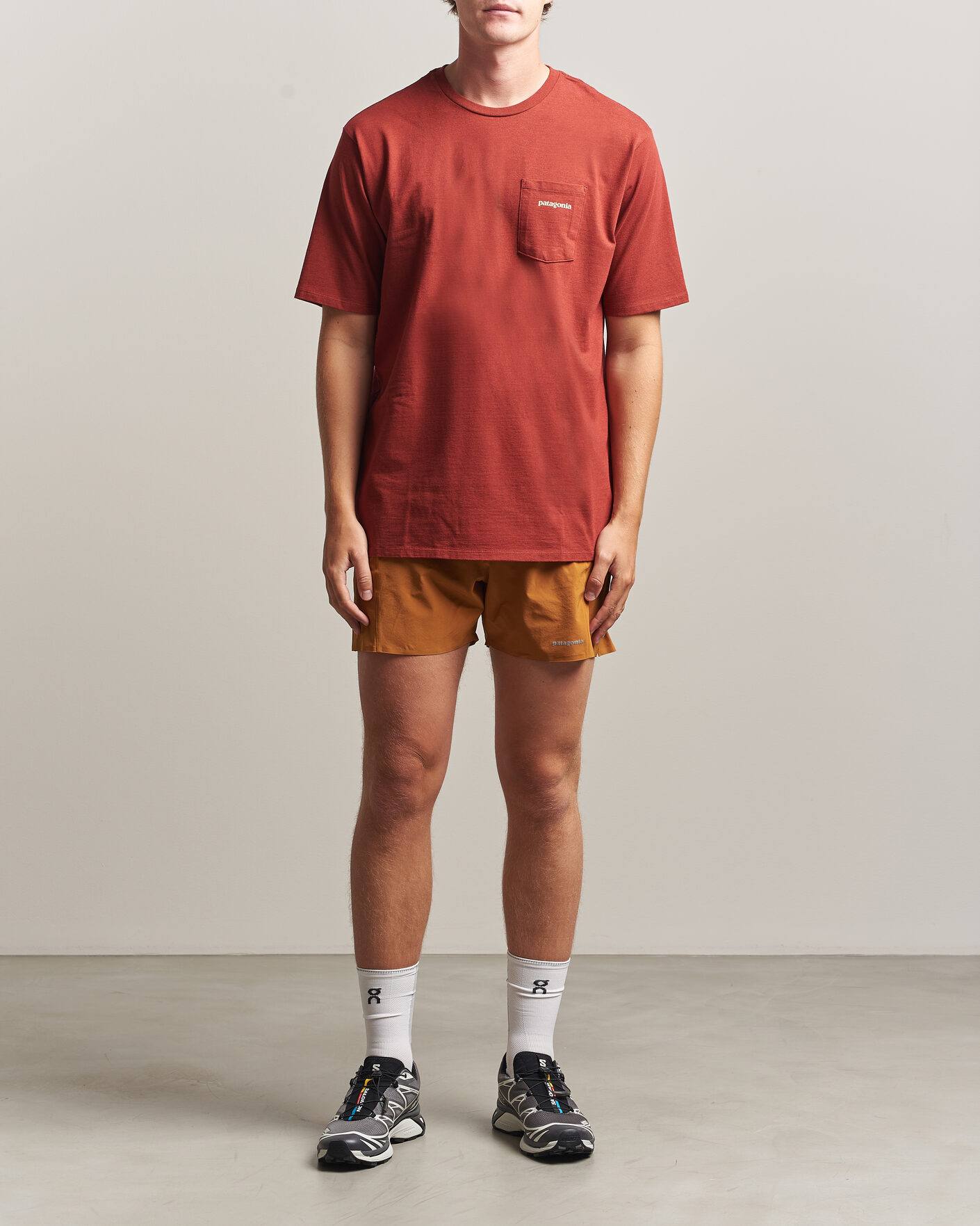 Uomini | T-shirt | Patagonia | Boardshort Logo Pocket Responsibili T-Shirt Rusty Red