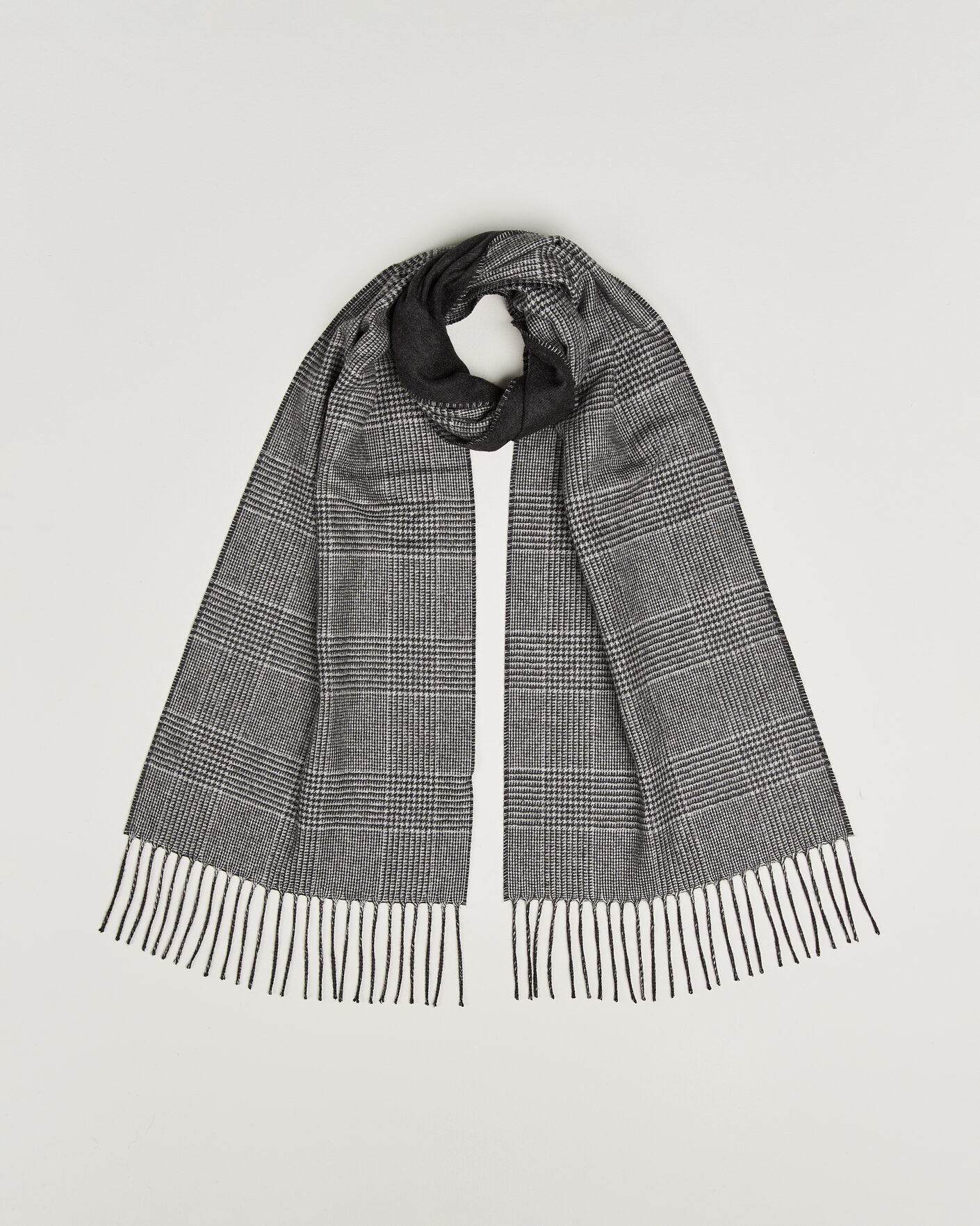Uomini | Sciarpe | Piacenza Cashmere | Cashmere/Silk Glencheck Scarf Grey Melange