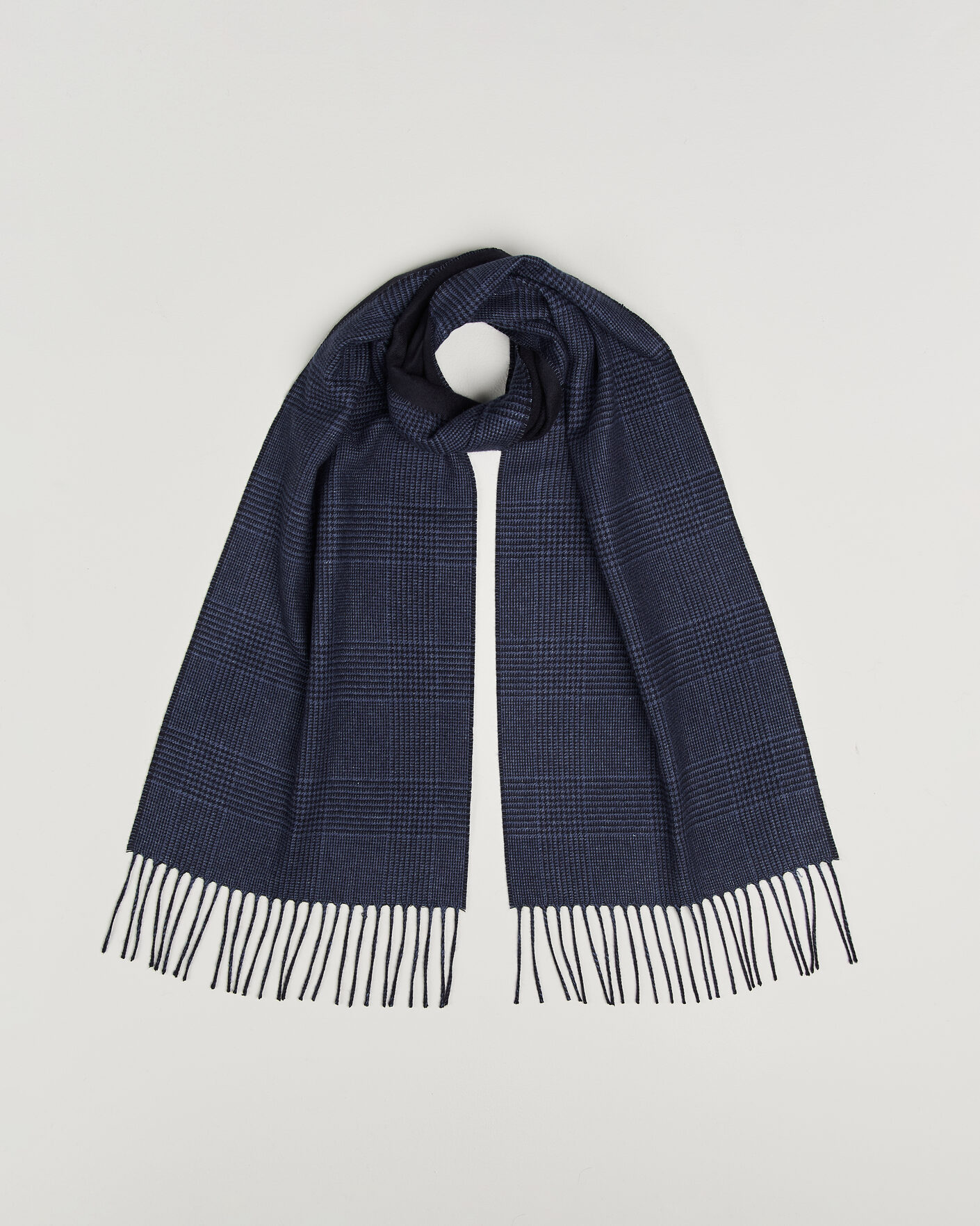 Uomini | Sciarpe | Piacenza Cashmere | Cashmere/Silk Glencheck Scarf Navy