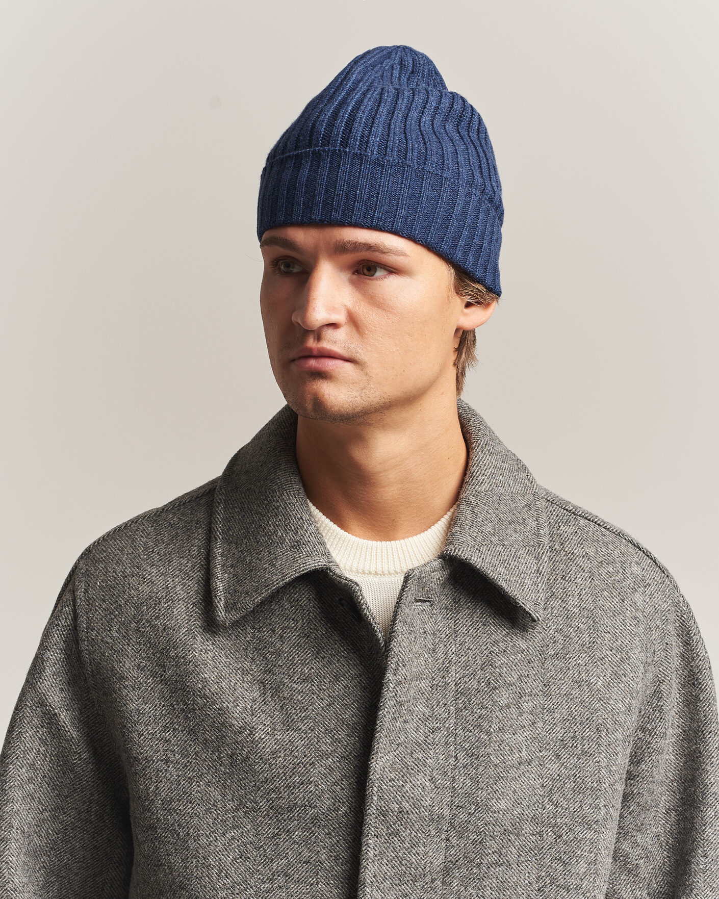 Uomini | Berretti | Piacenza Cashmere | Ribbed Cashmere Beanie Dark Blue