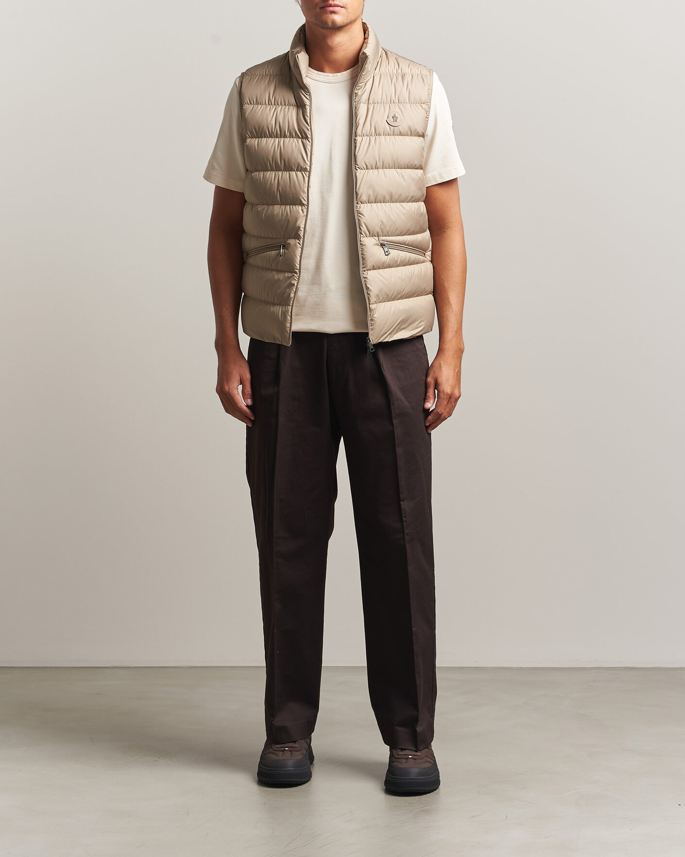 Uomini | Gilet | Moncler | Treompan Down Vest Brown