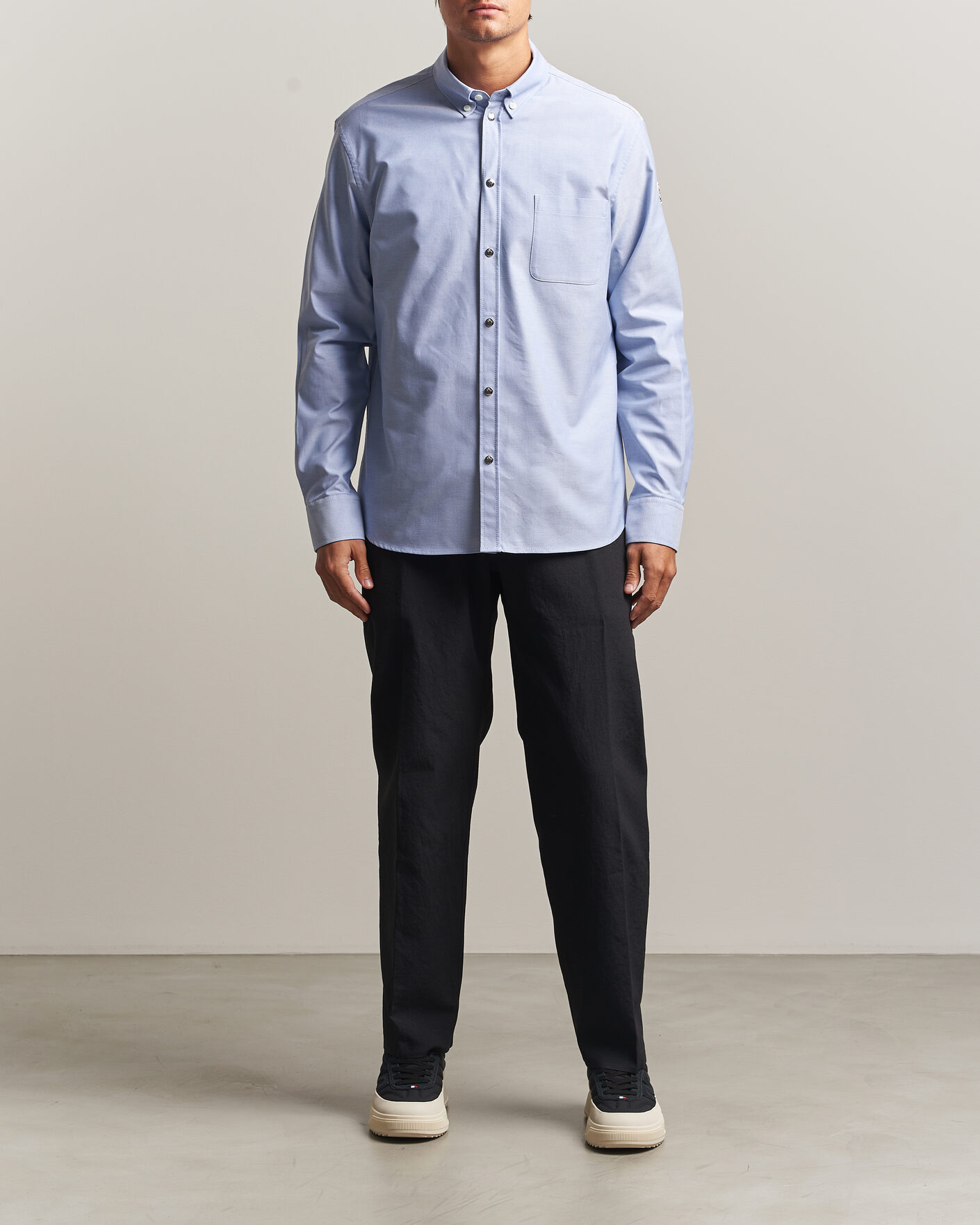 Uomini | Camicie | Moncler | Popeline Shirt Light Blue