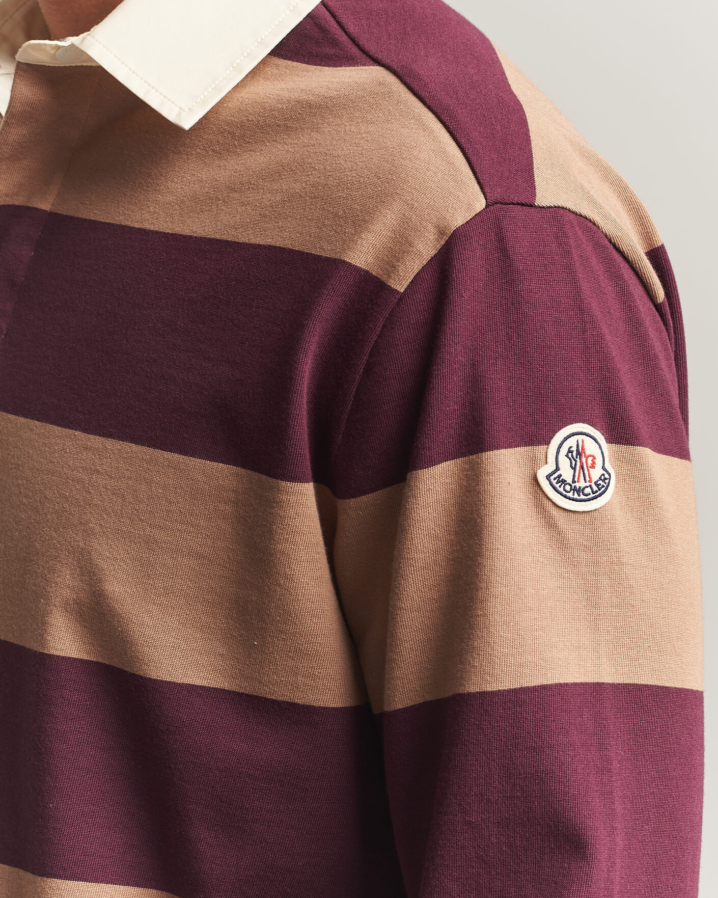 Uomini | Maglieria | Moncler | Striped Rugby Sweater Brown/Burgundy