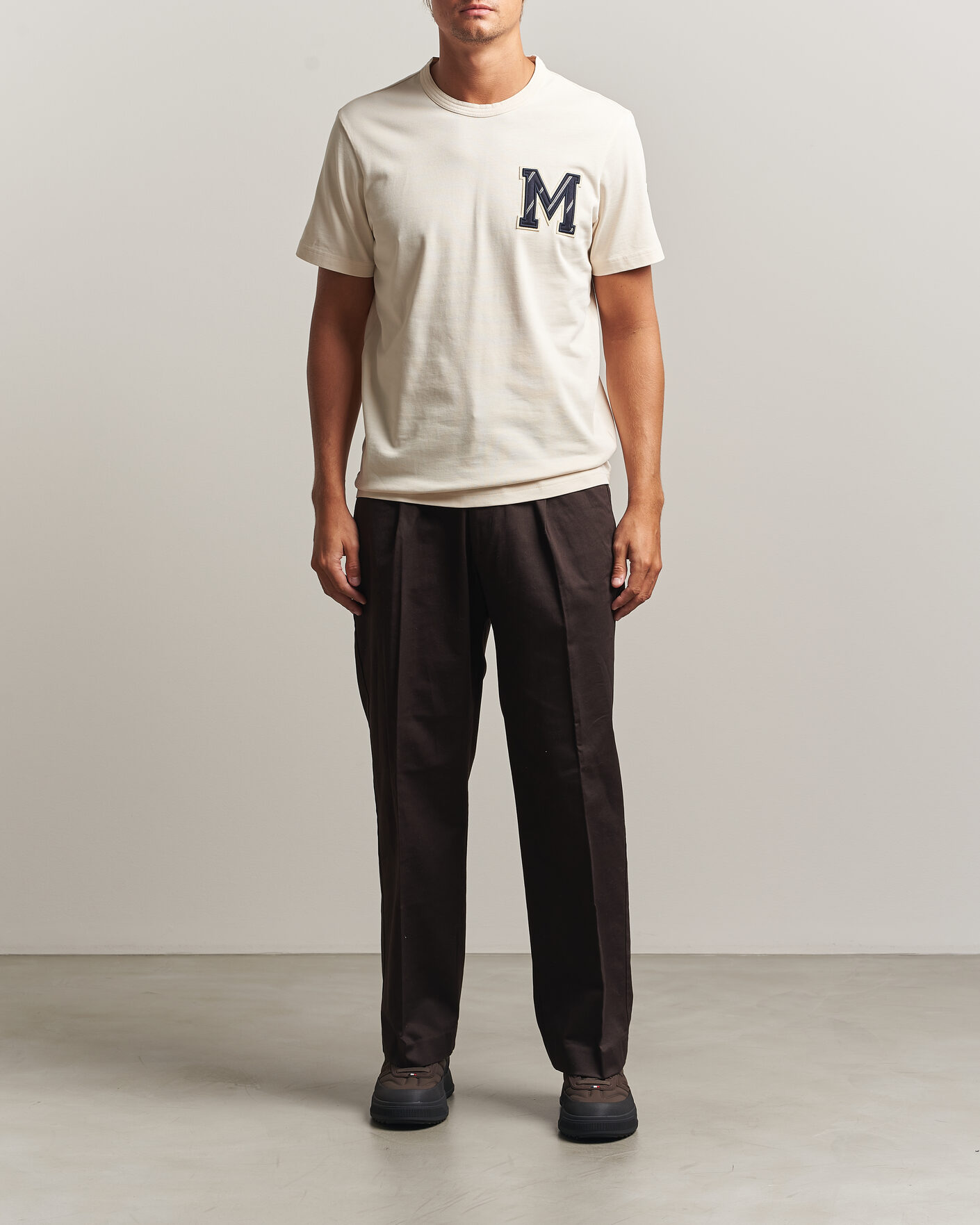 Uomini | T-shirt | Moncler | Varsity Logo T-Shirt Off White