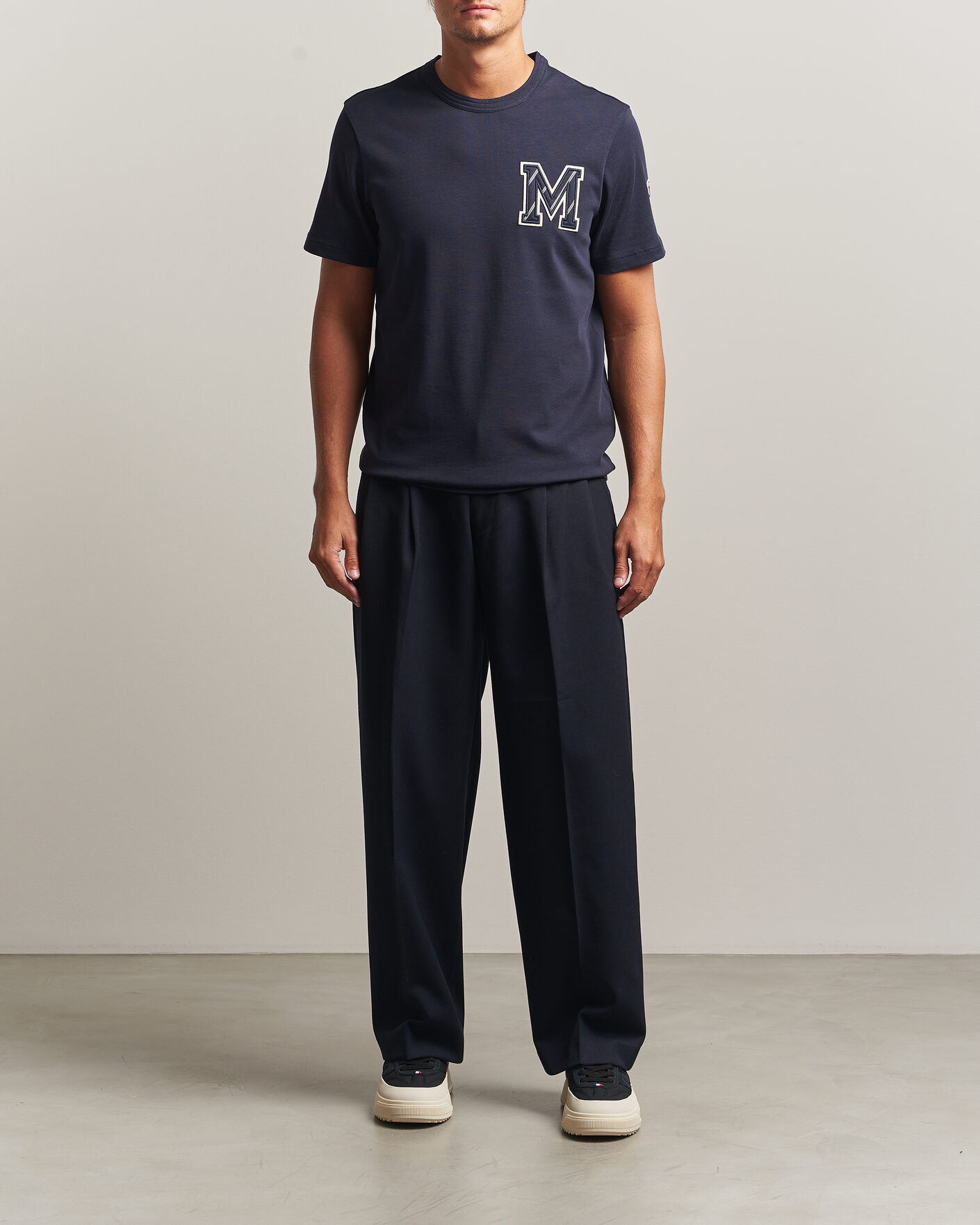 Uomini | T-shirt | Moncler | Varsity Logo T-Shirt Navy