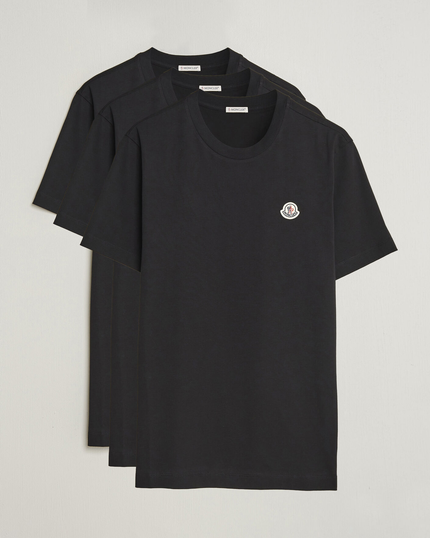Uomini | T-shirt | Moncler | 3-Pack Logo T-Shirts Black